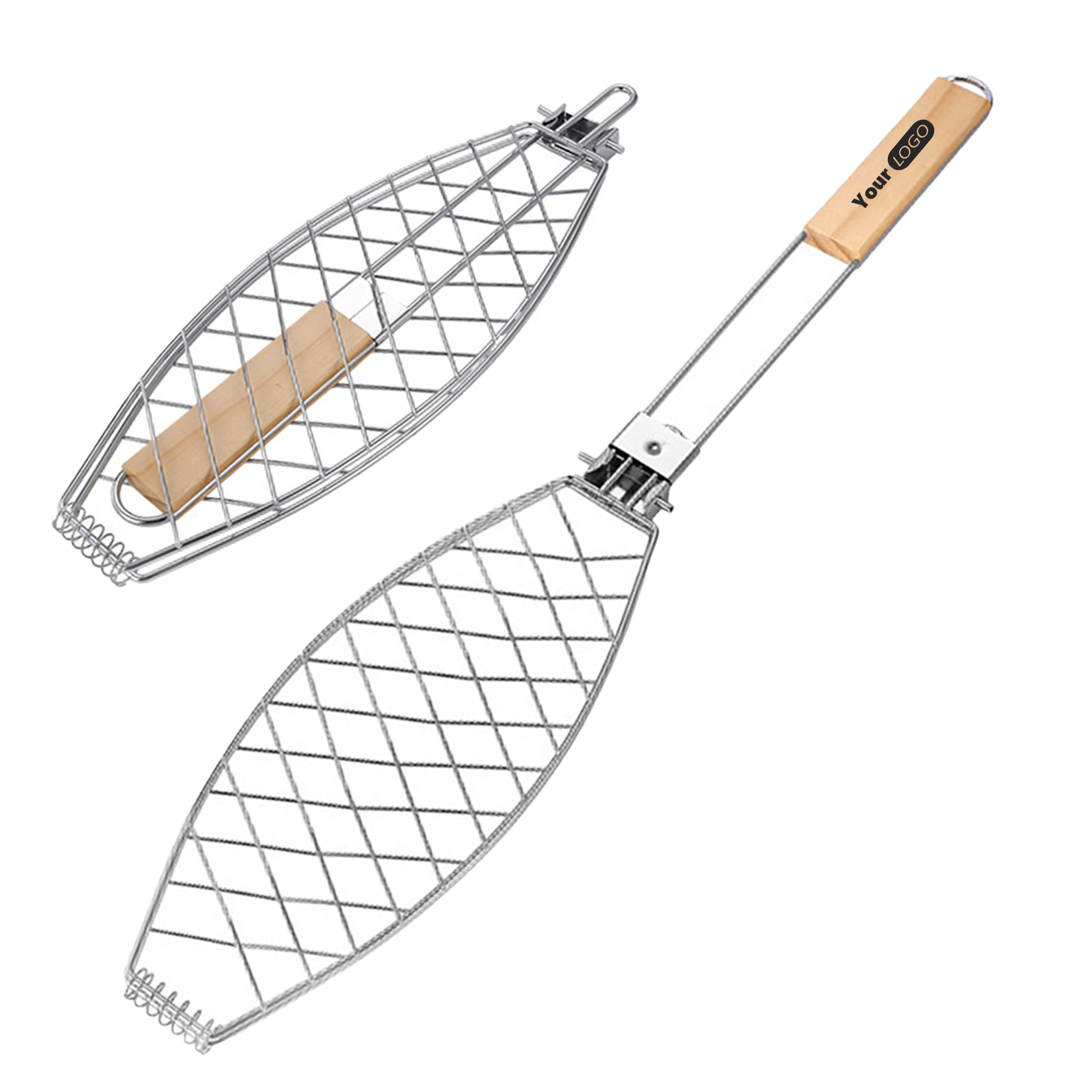 Stainless Steel Fish-Shaped Grilling Basket 2