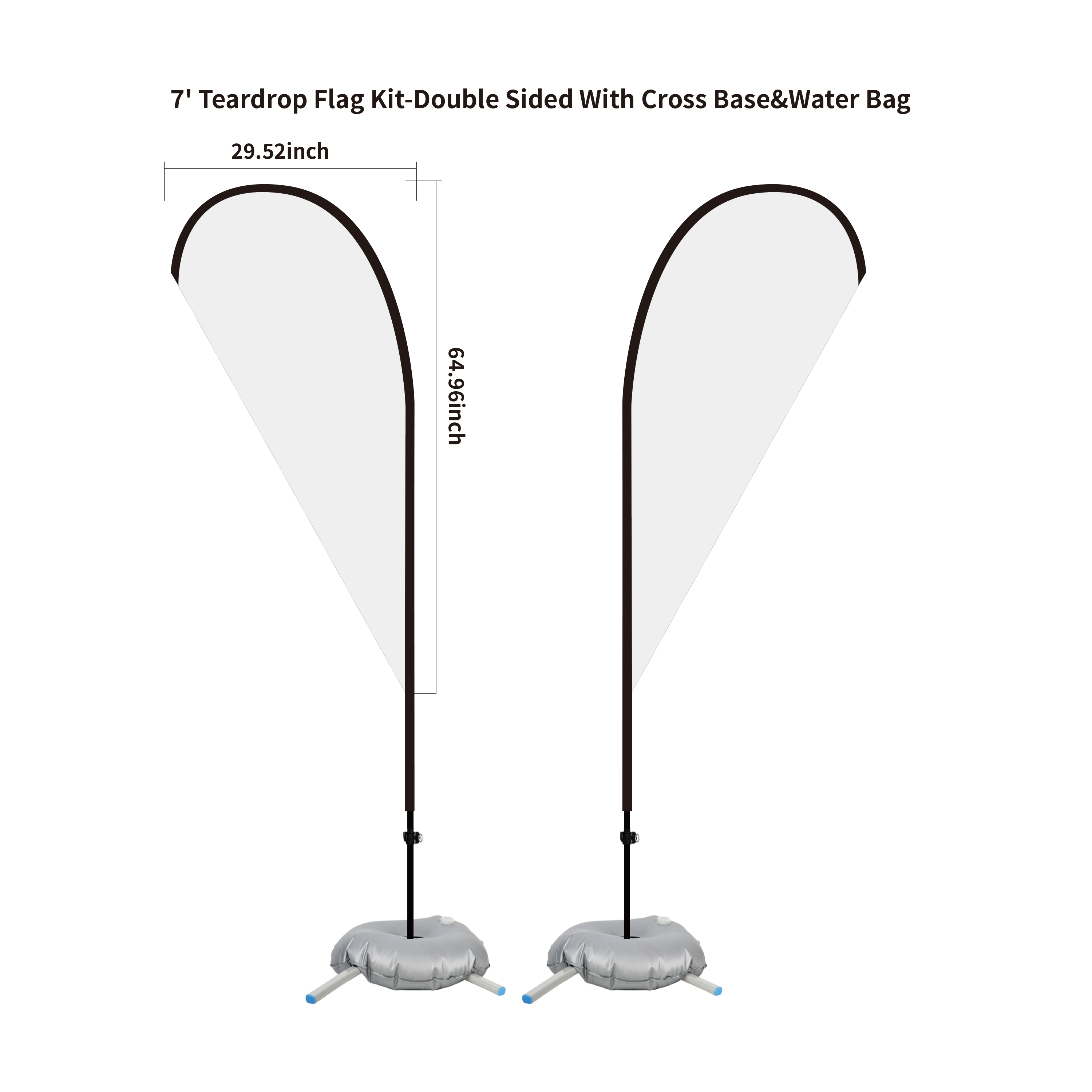 7' Teardrop Flag Kit-Double Sided With Optional Base 4