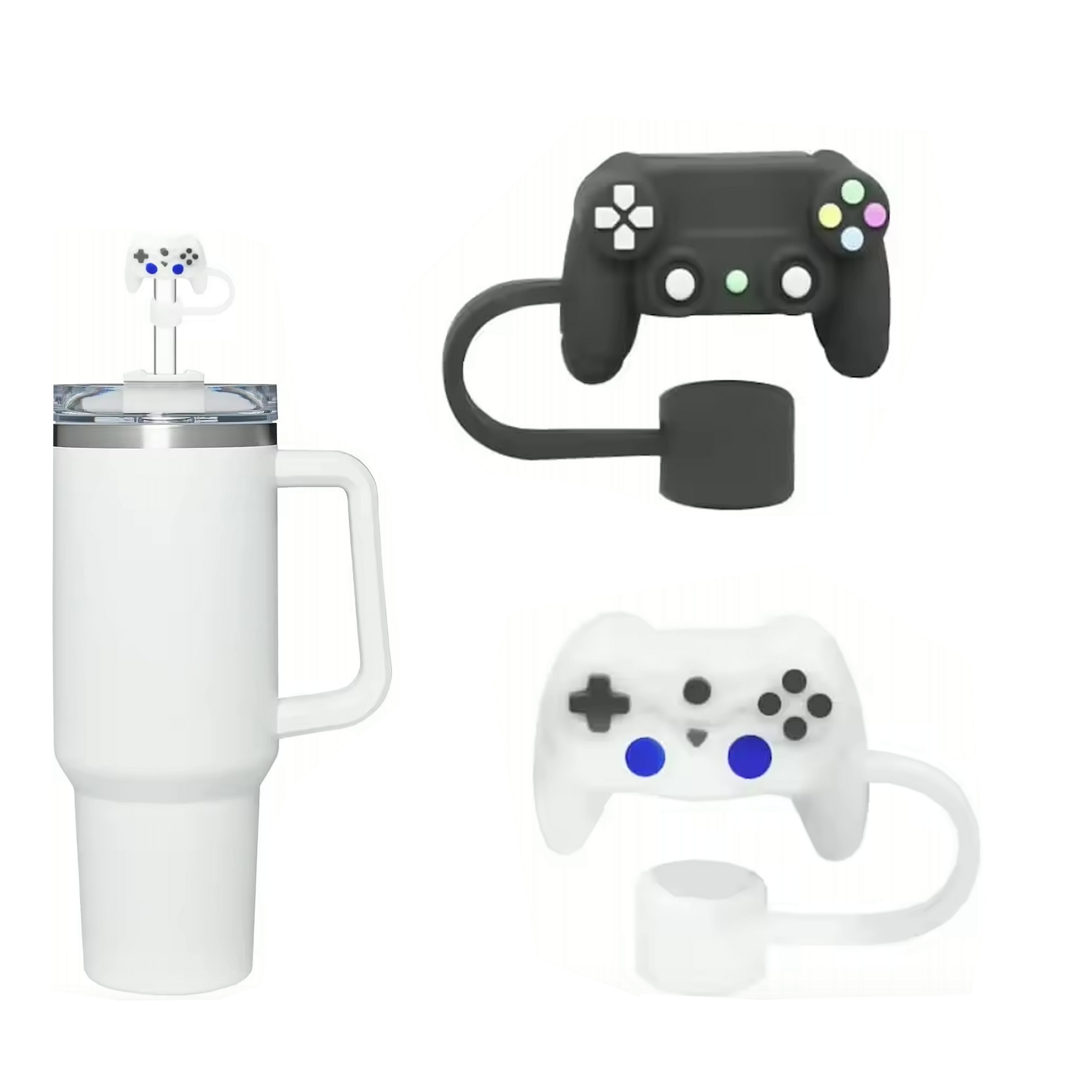 Decorative Gamepad Style Straw Caps 5