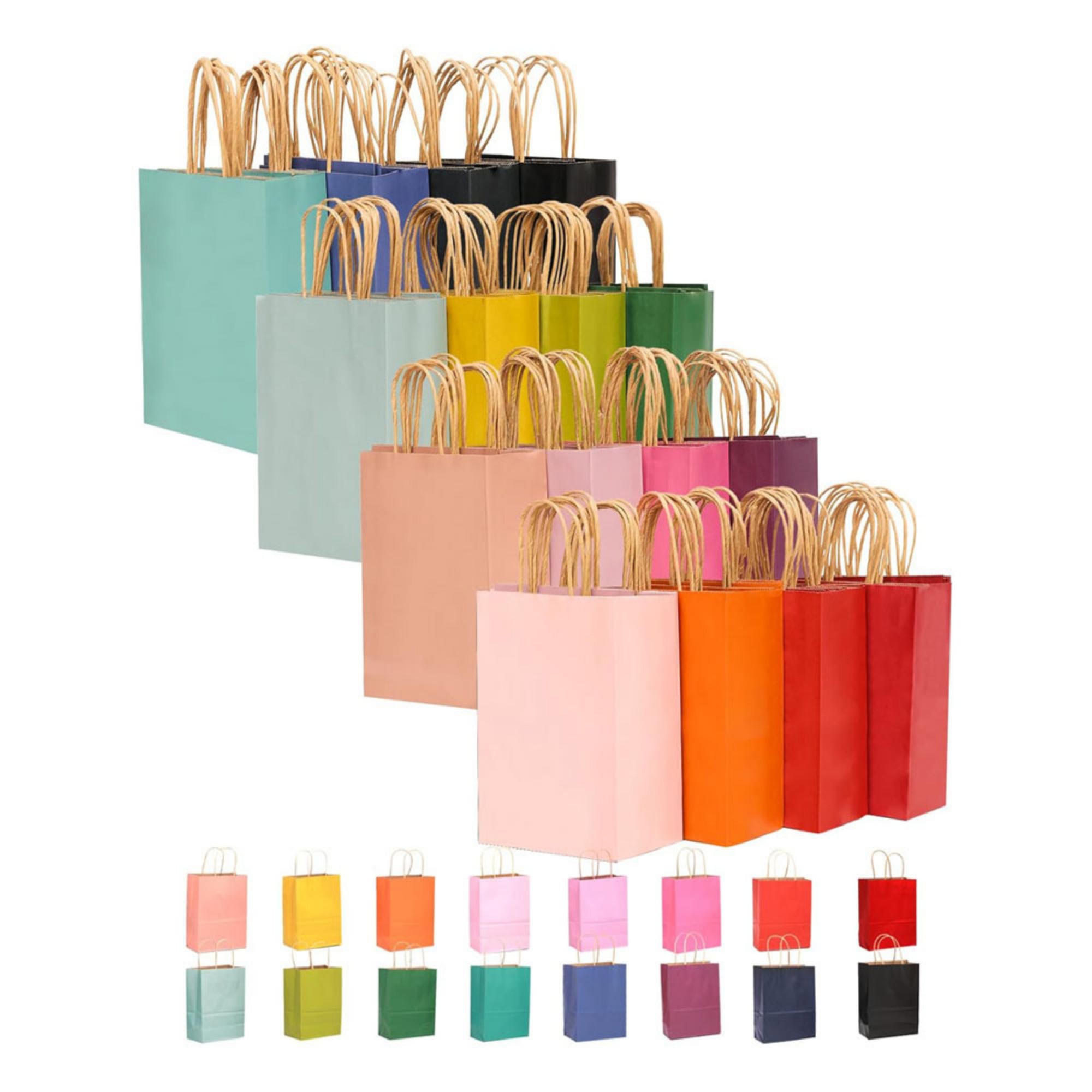 Solid Color Paper Bags With Handles 2