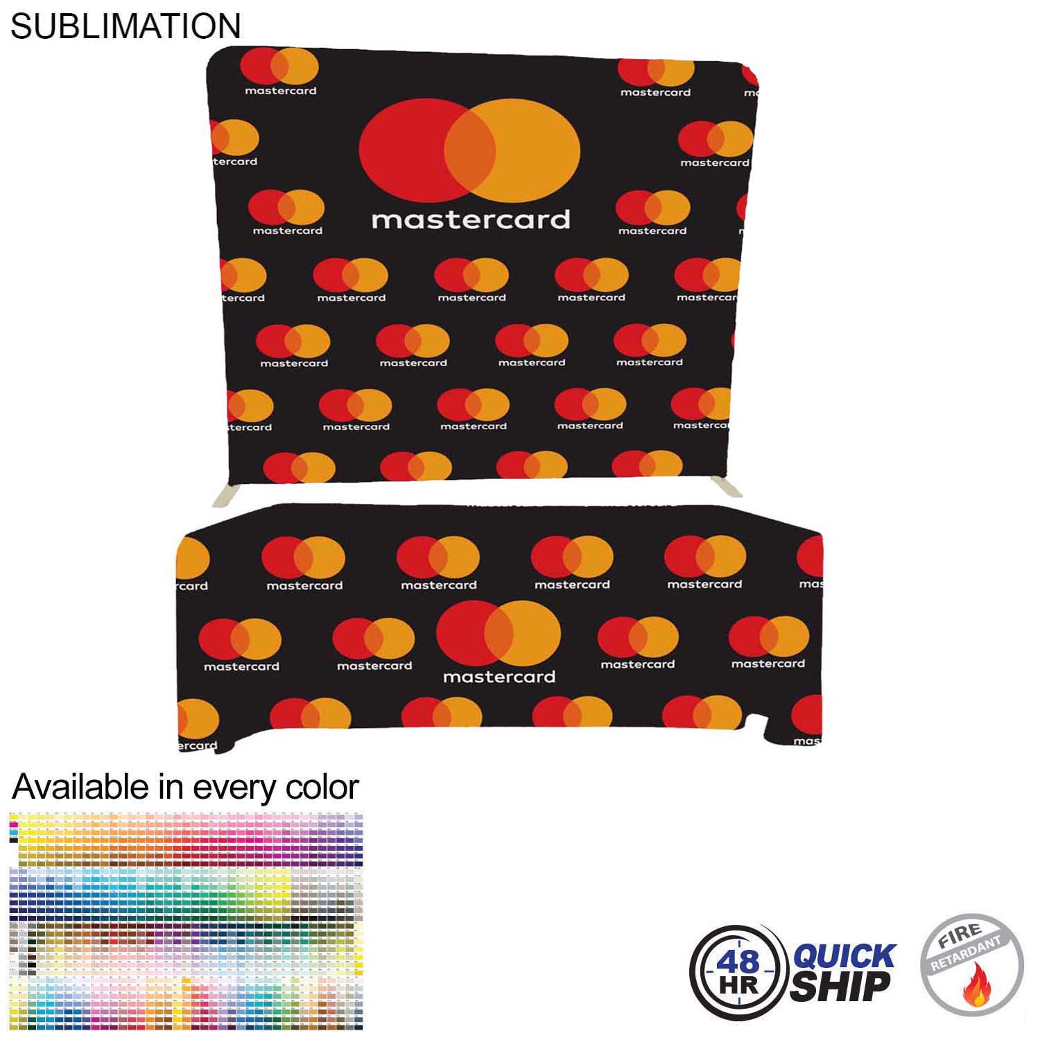 48 Hr Quick Ship - Tradeshow Booth Package, 8' EuroFit Tension Fabric Display & PREMIUM 6'Tablecloth 19