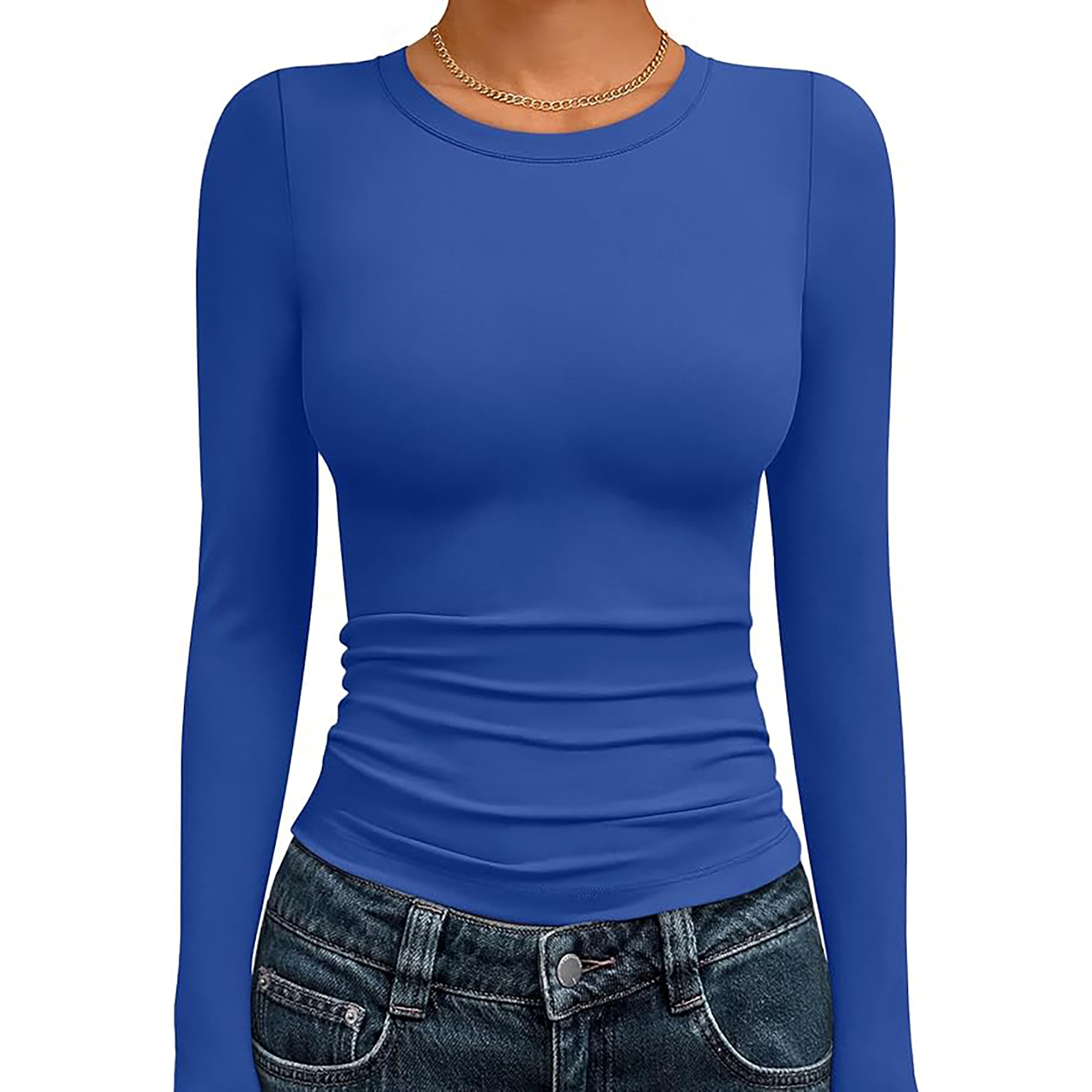 Women's Basic Round Neck Crop Top 16