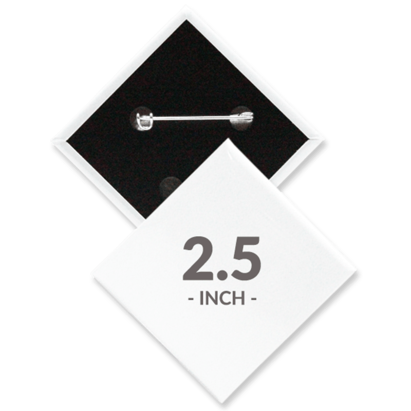 2.5 X 2.5 Inch Diamond Custom Buttons 1