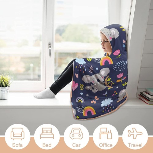 Full Sublimation Sherpa Hooded Blanket - Multiple Sizes Available 2