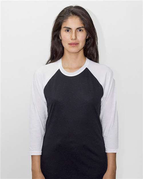 Unisex USA-Made Three-Quarter Sleeve Raglan Baseball T-Shirt - FF53 7