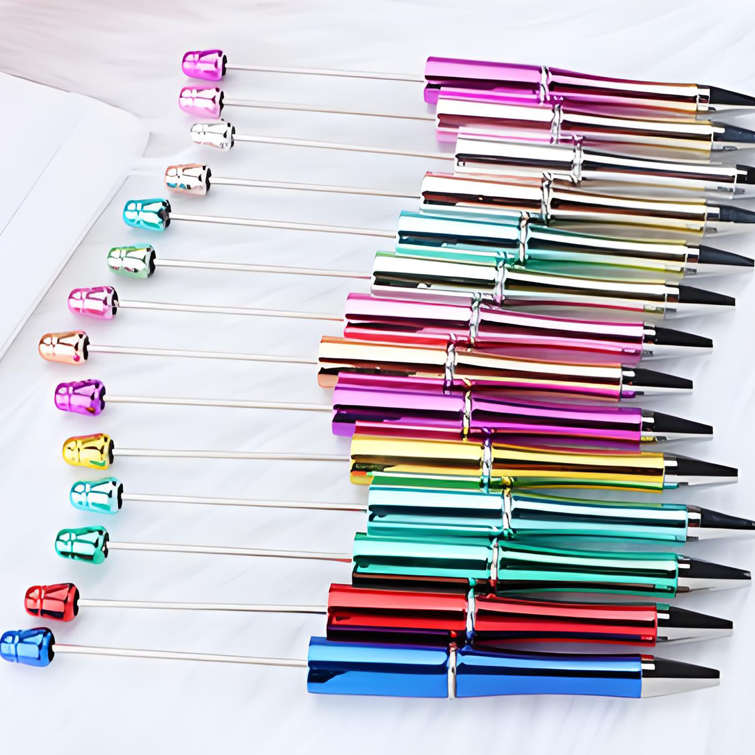 Customized Electroplated Plastic Beaded Ballpoint Pen 3