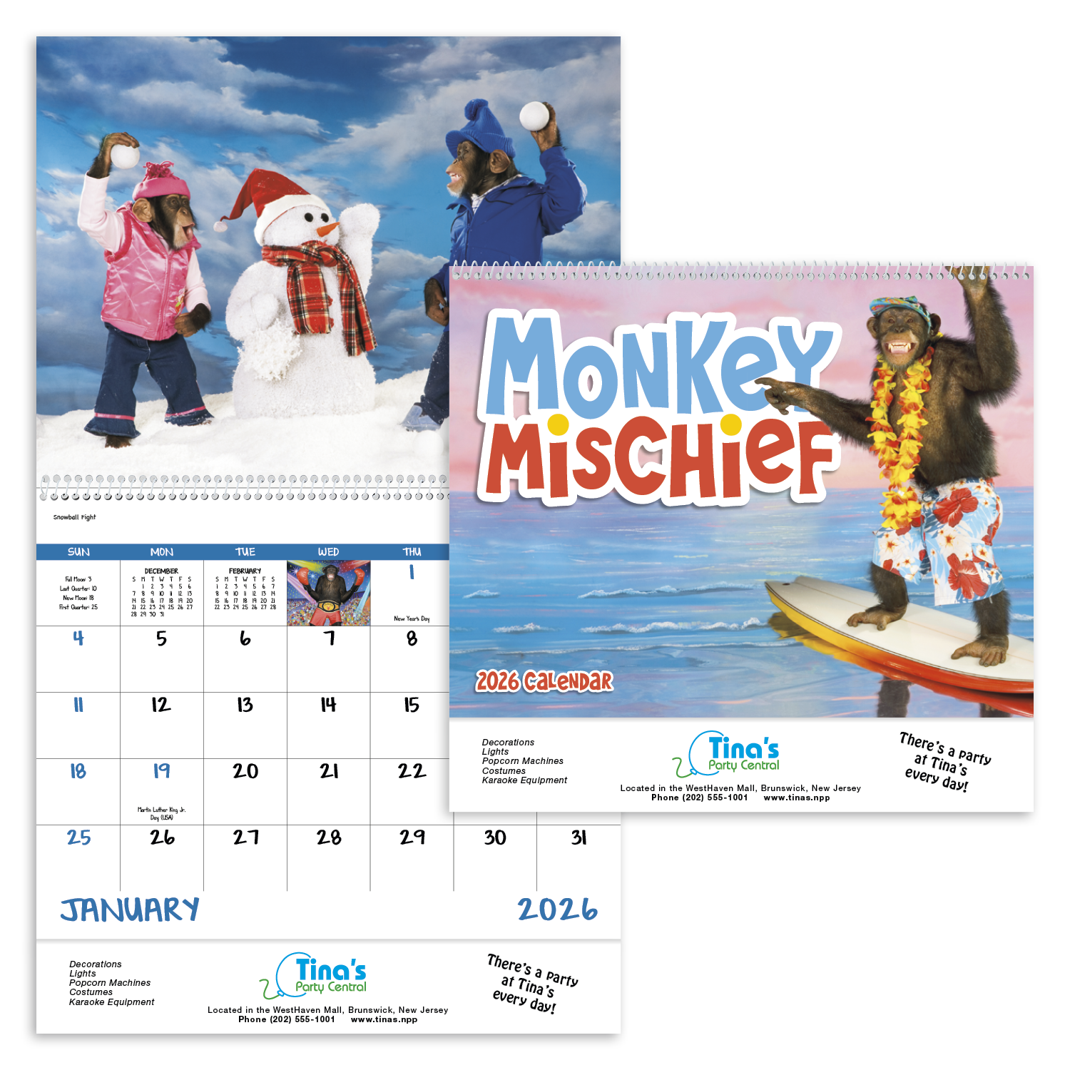 Good Value™ Monkey Mischief - Spiral Calendar 30