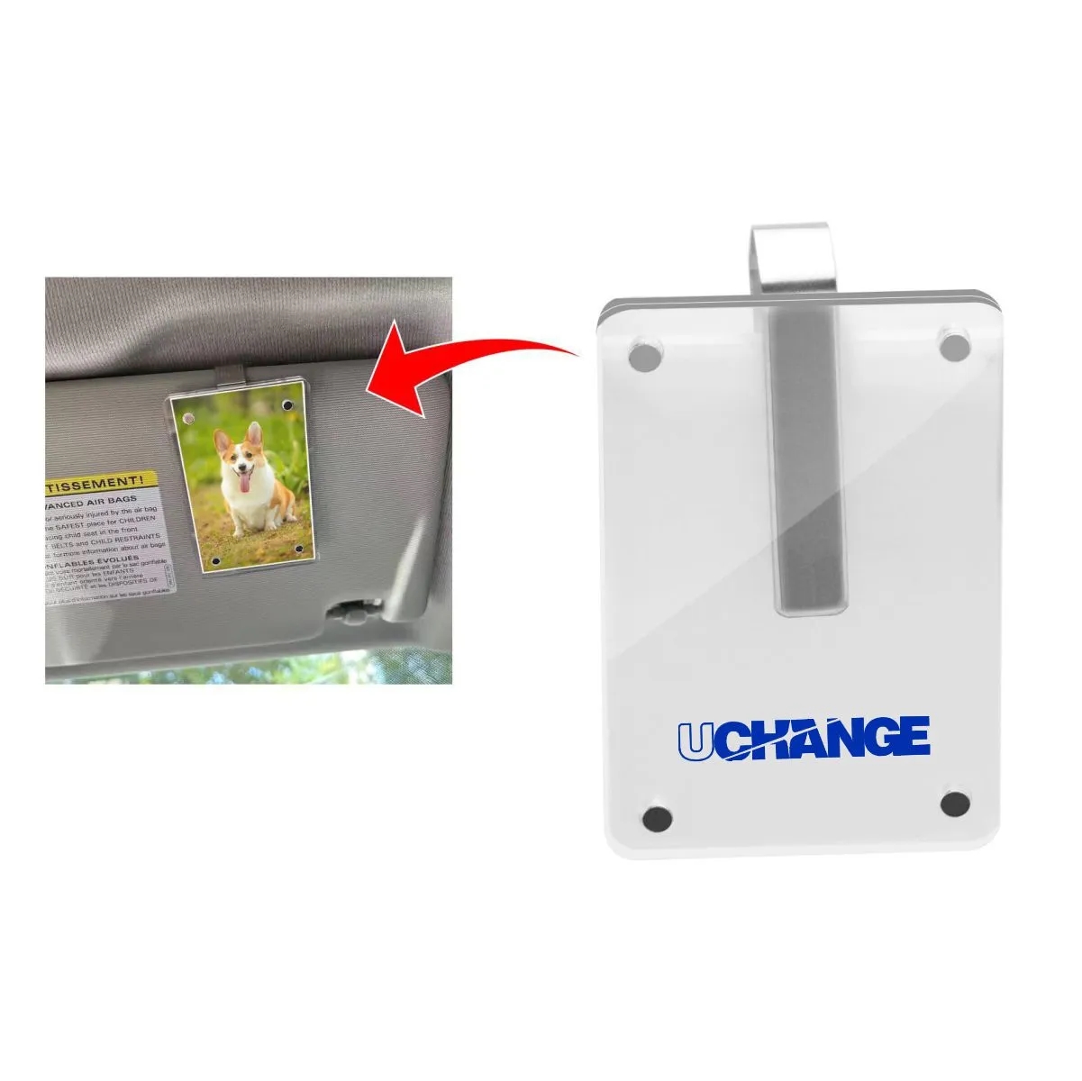 Acrylic Sun Visor Photo Frame Clip 5