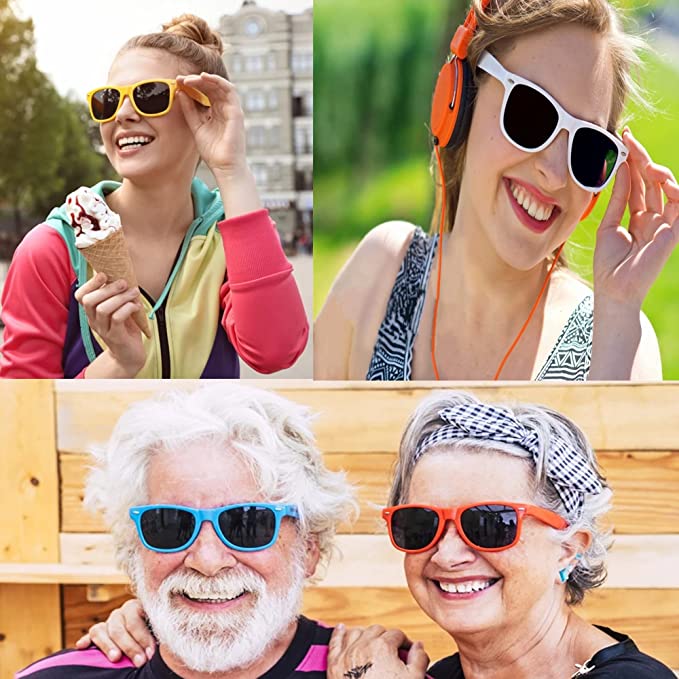 Retro Classic Neon Colors Party Favor Supplies Unisex Sunglasses 14