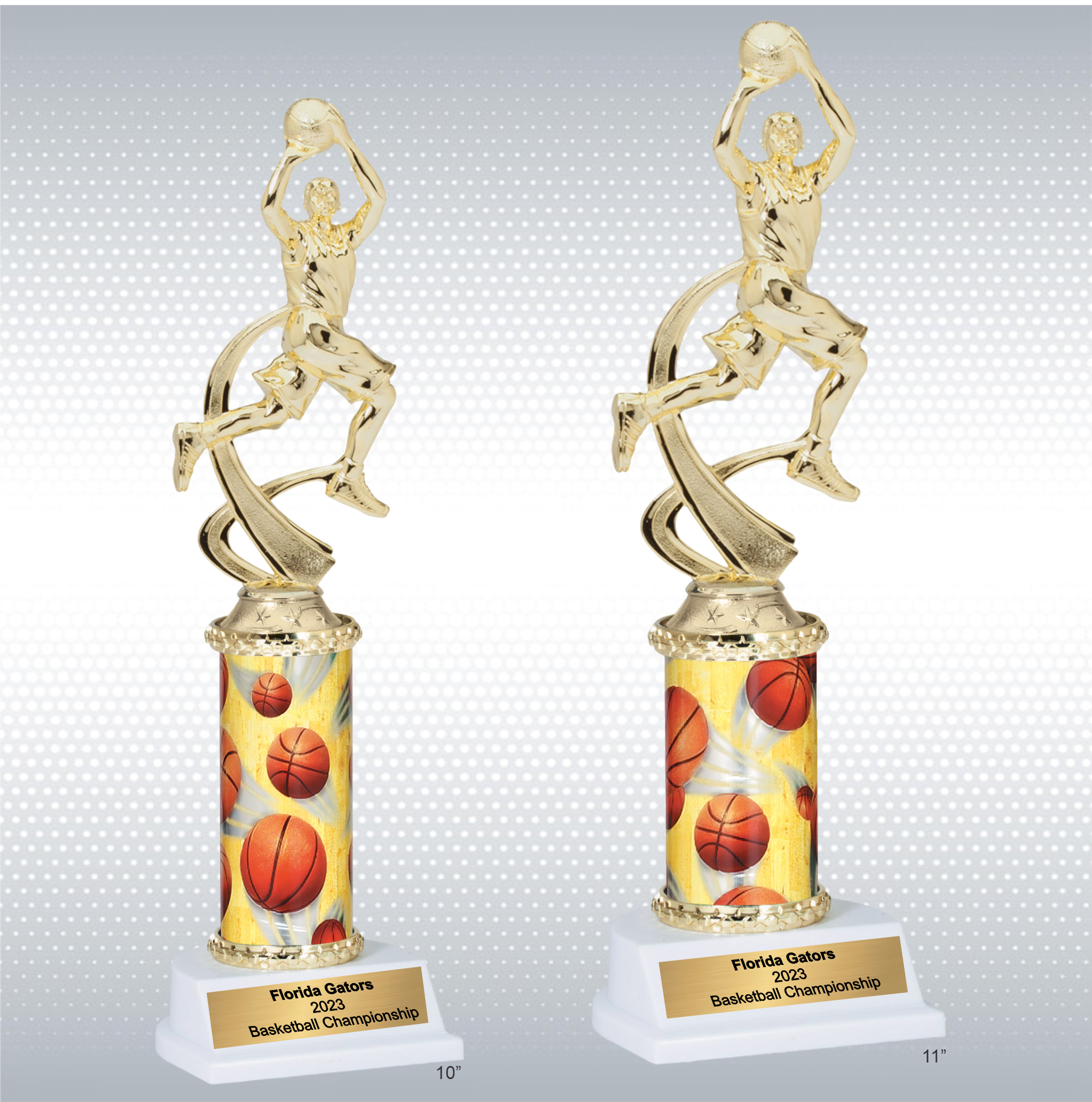Assembled Male Basketball Trophy w/ White Base 3