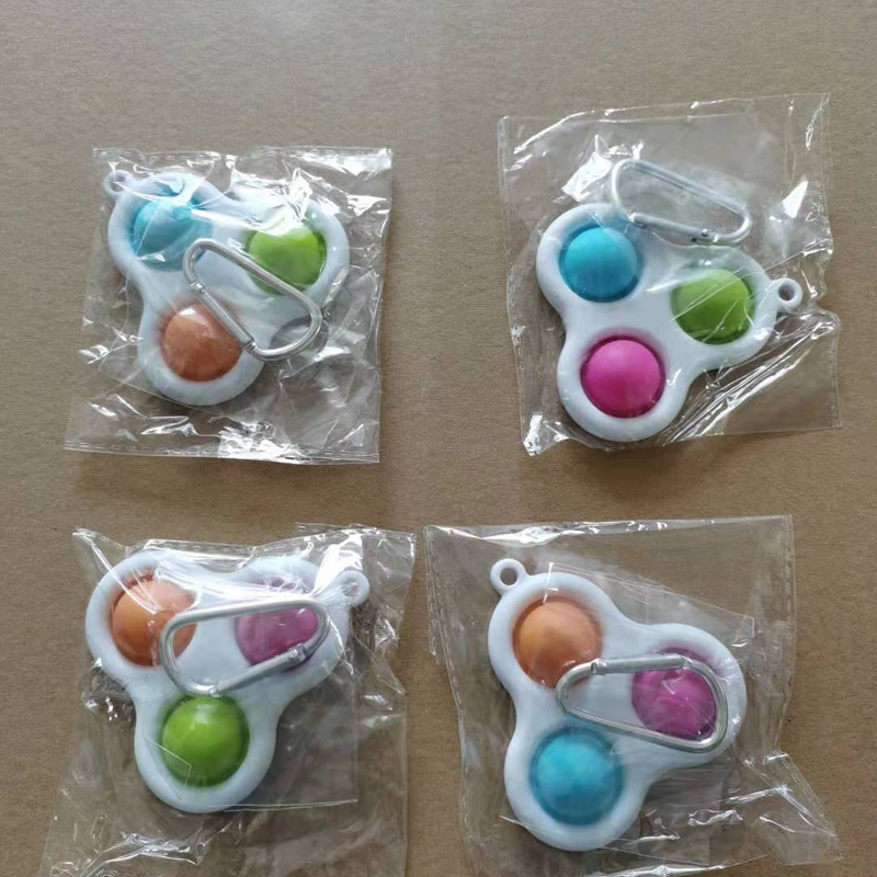 3PCS Bubbles Fidget Simple Dimple Toy w/Carabiner 6
