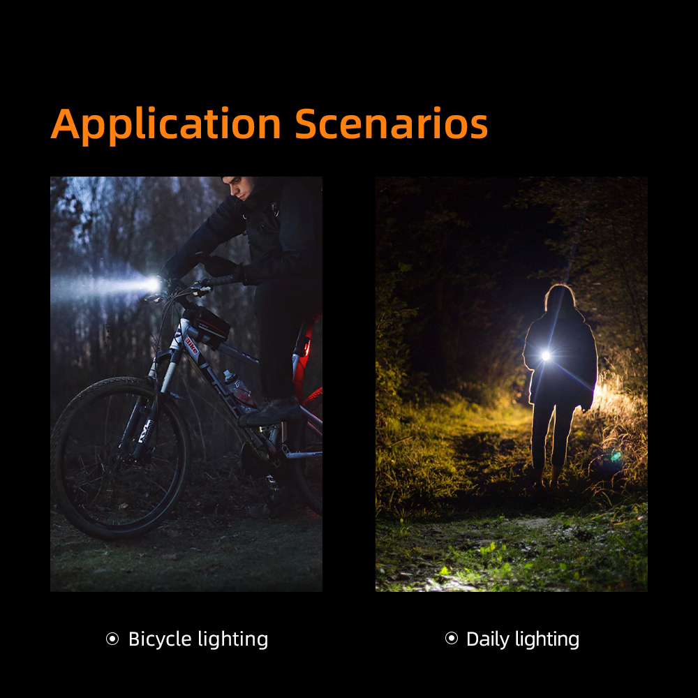 Pocket Flashlight Portable Torch Light USB Rechargeable 800mAh Dimmable Light 6