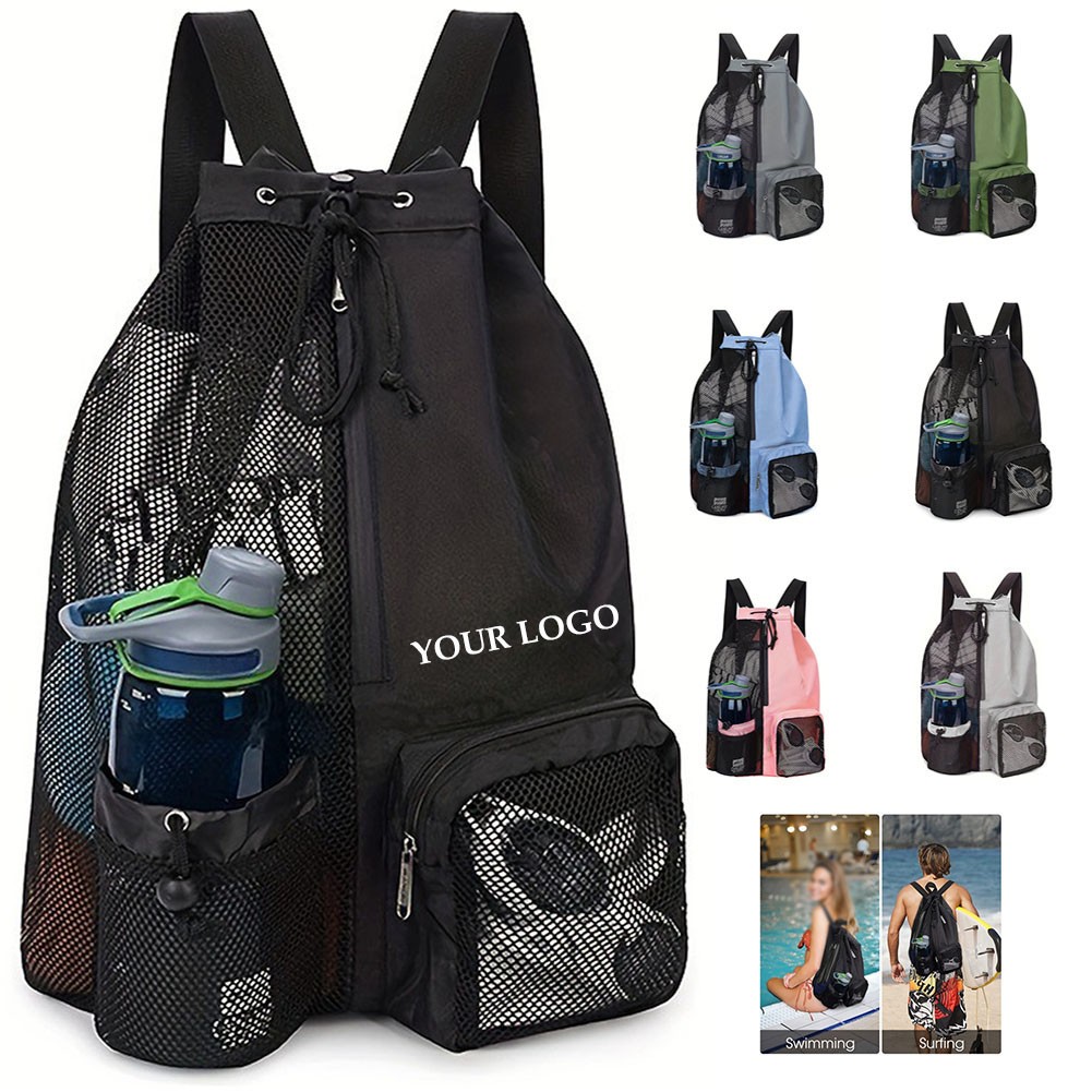 Swim Bag Mesh Drawstring Backpack 3
