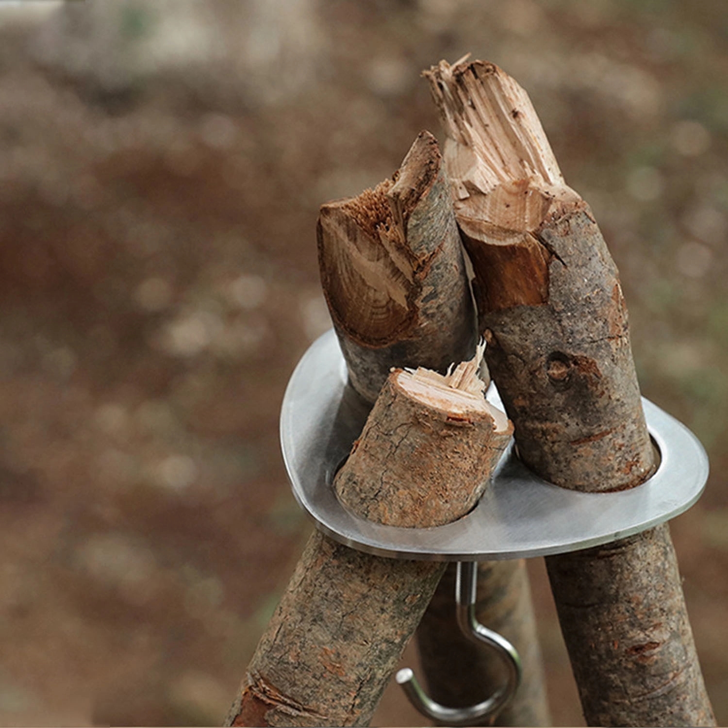 Turn Branches Into Campfire Tripod For Cooking 3