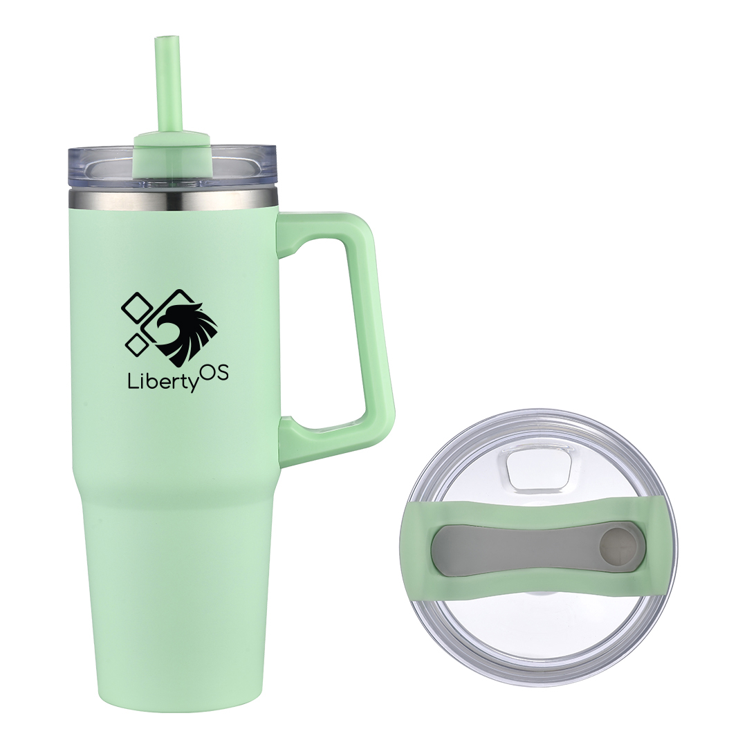 ArticFire 30oz Double-Wall Stainless Steel Tumbler with Handle and Straw 2