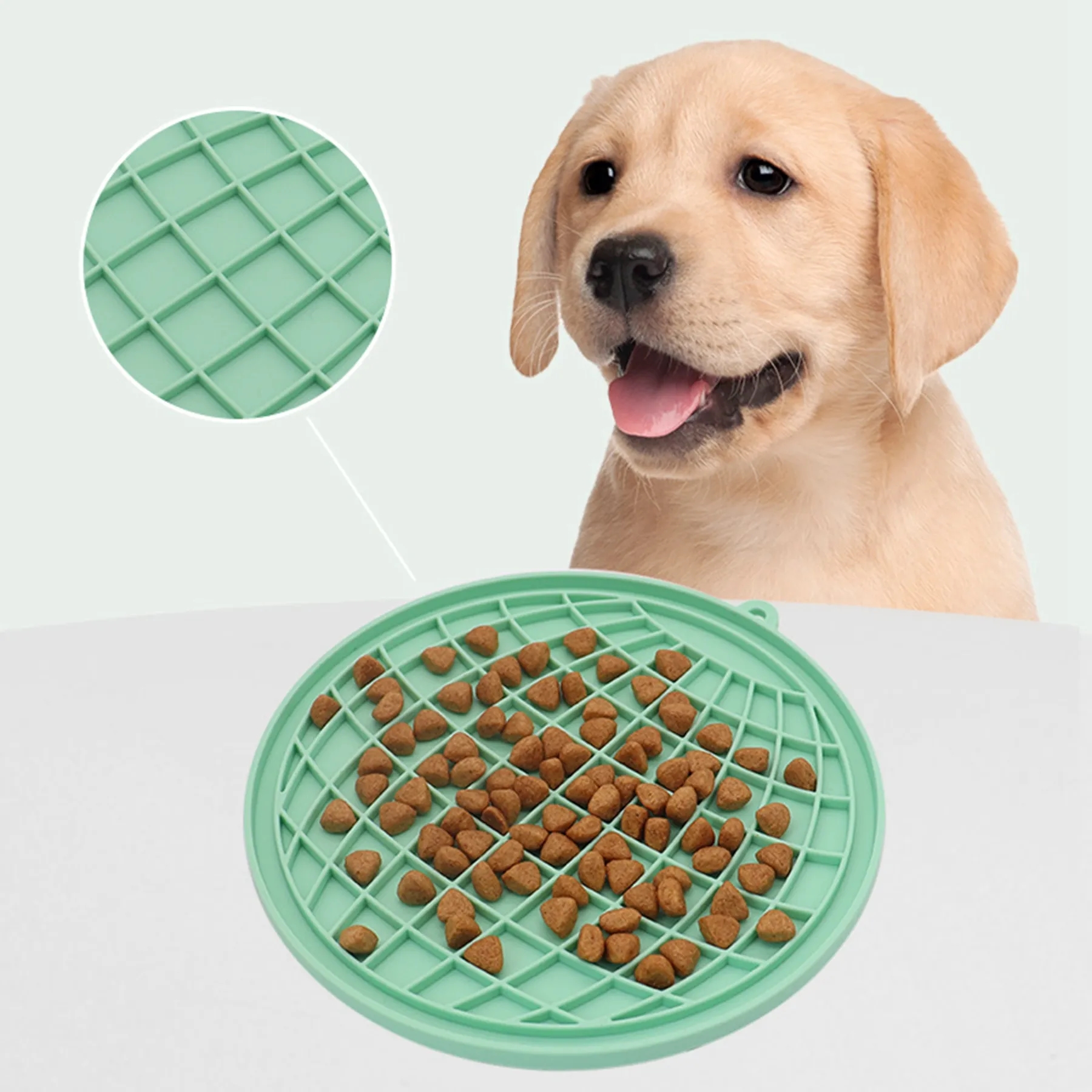 Earth Shaped Silicone Pet Slow Feeder Plate 4
