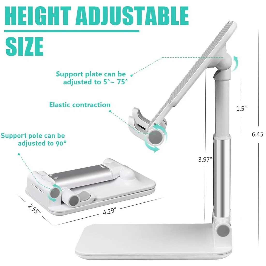 Fully Foldable Multi-angle Adjustable Phone/Tablet Stand 5
