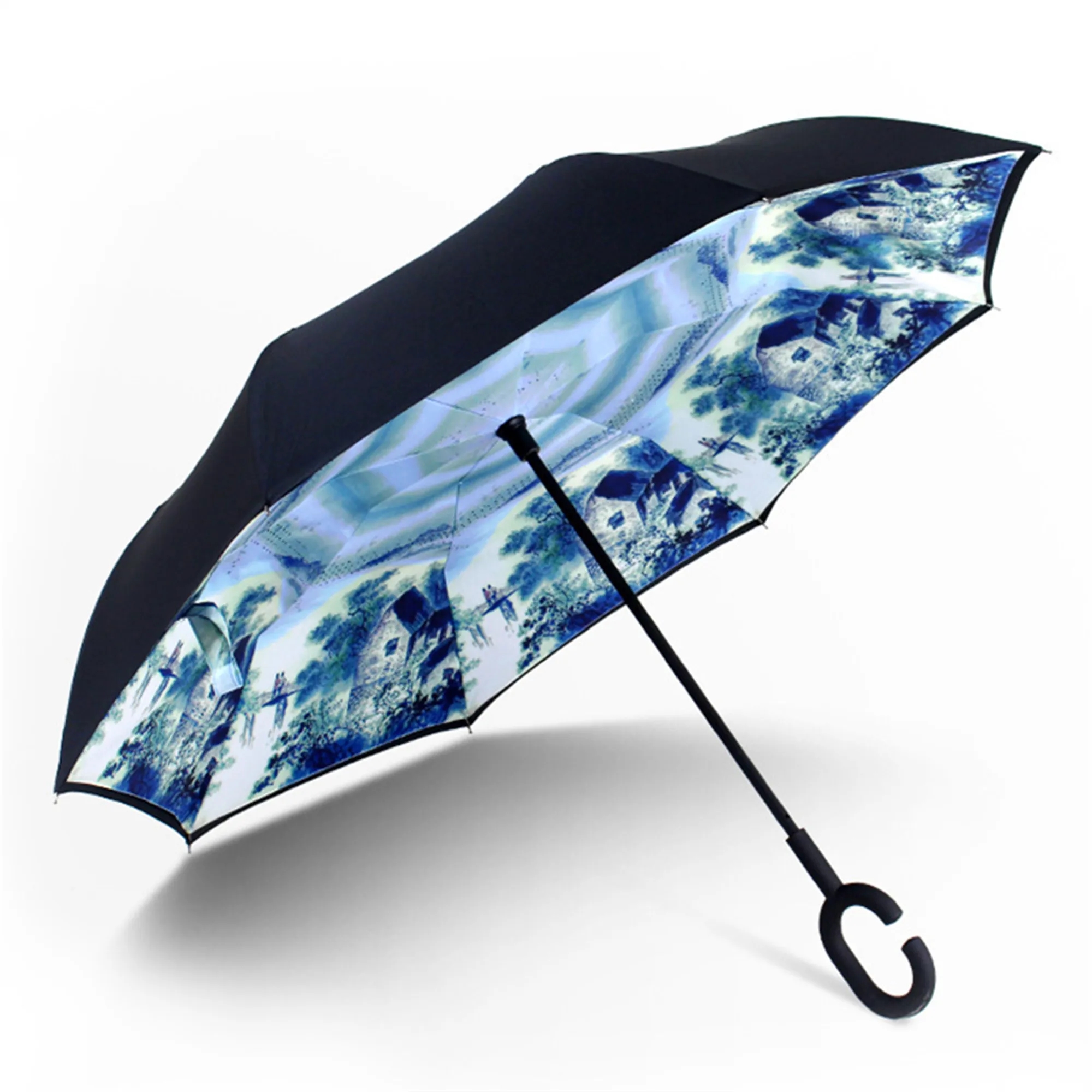 Reverse Upside Down Car Umbrella with C-handle 16