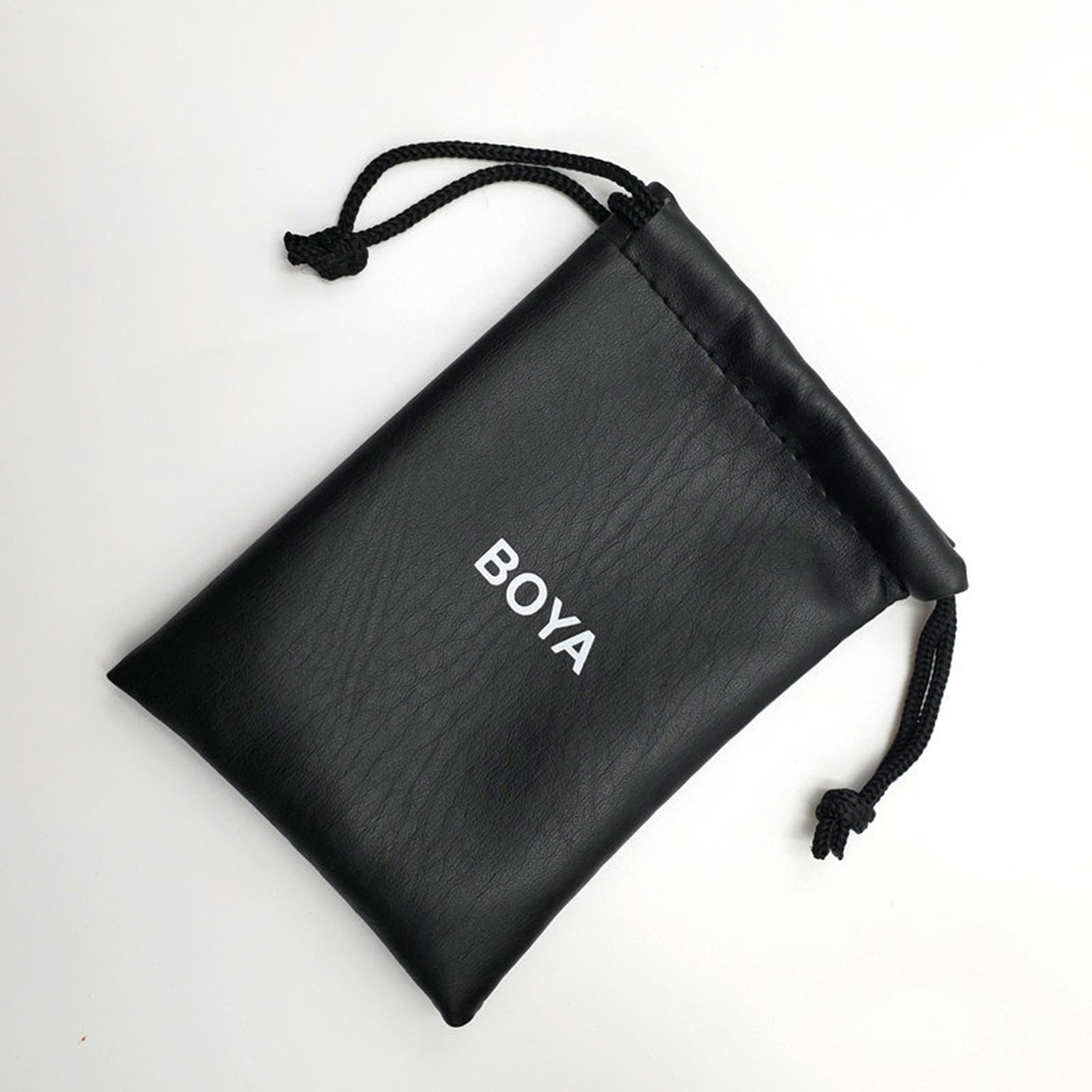 Black Faux Pu Leather Drawstring Bags 3