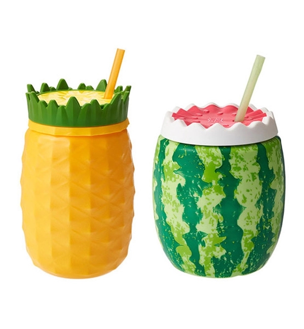 15oz Plastic Pineapple Drinking Mug with Lid 2