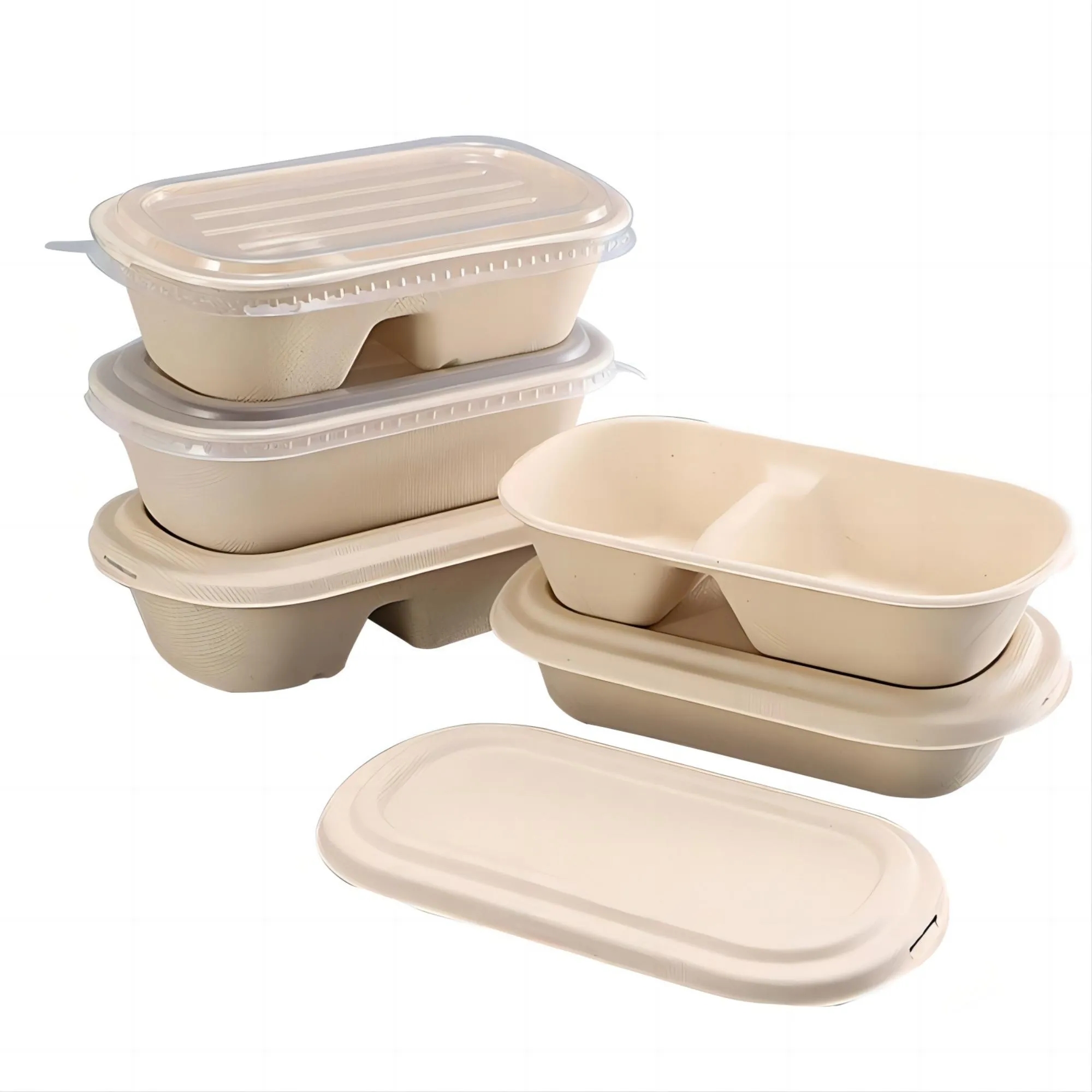 Light Food Box Disposable Degradable Pulp Packaging Lunch Bo 3