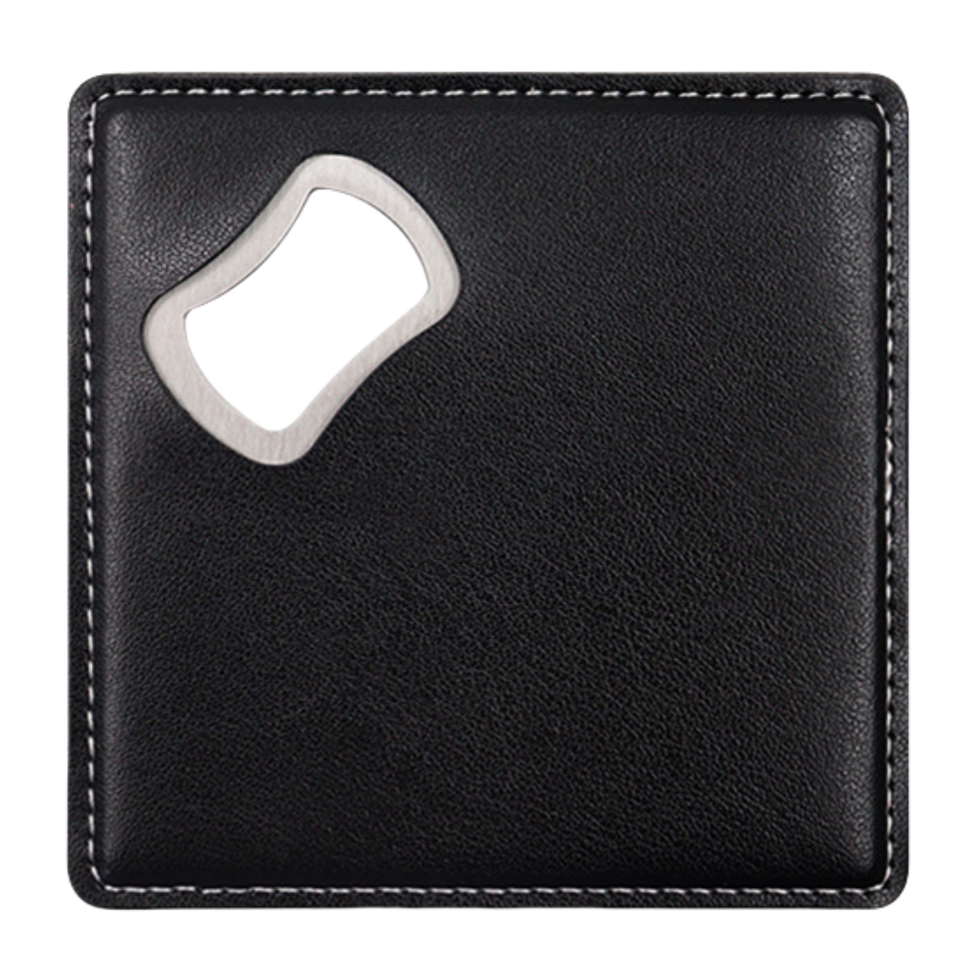Square Drink Coaster Leather Opener 2