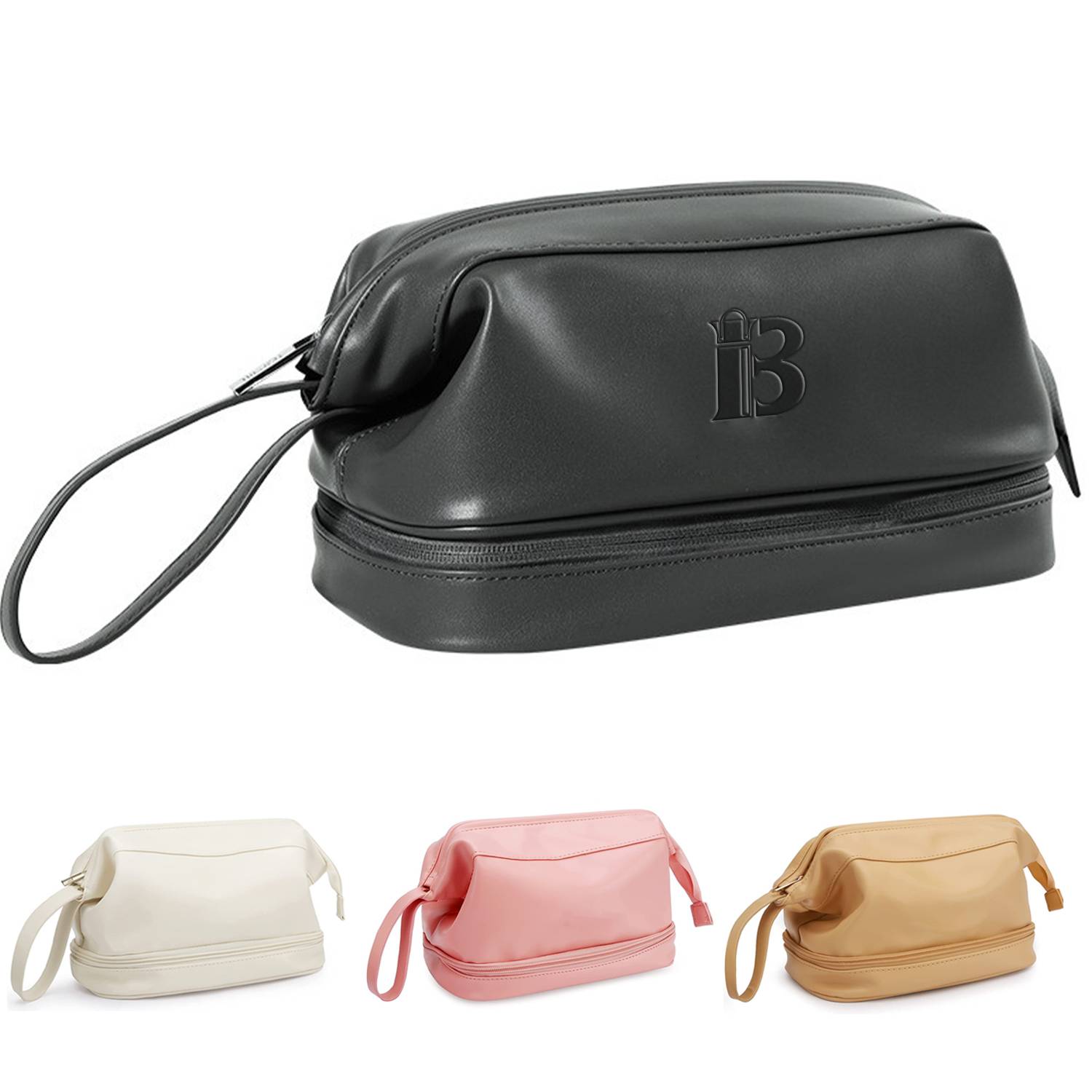 PU Leather Zipper Makeup Bag