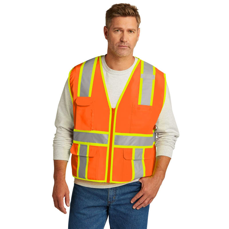 CornerStone ANSI 107 Class 2 Surveyor Zippered Two-Tone Vest. 10