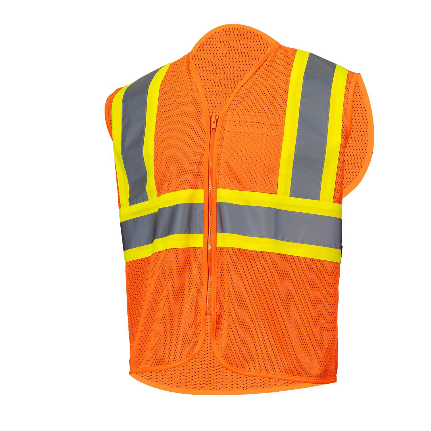 3.8 Oz. Polyester Class 2 Two Tone Reflective Tape Safety Vest With Pocket 6