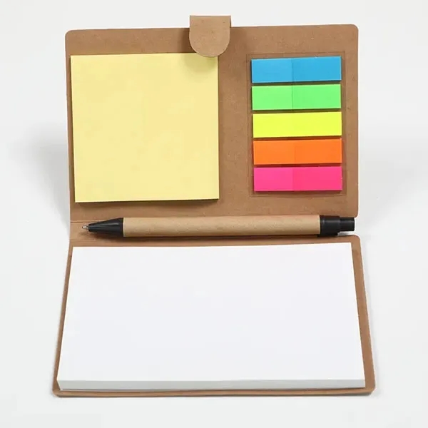 Eco Sticky Notepads With Recycle Paper Pen 1