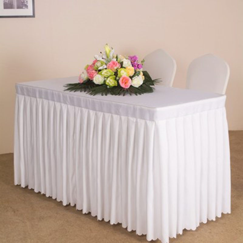 Rectangular Plain Color Thickness Table Skirt 4