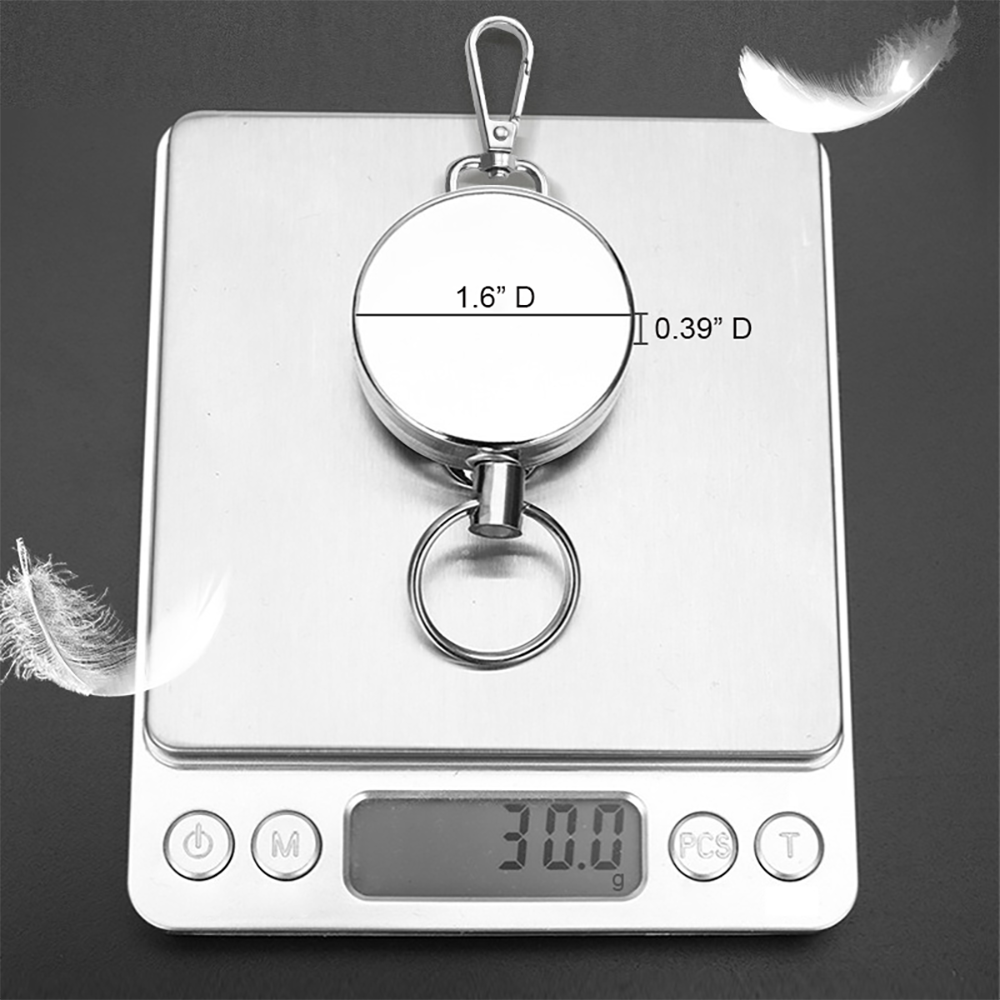 Outdoor Heavy Duty Round Metal Badge Reel w/ Belt Clip 5