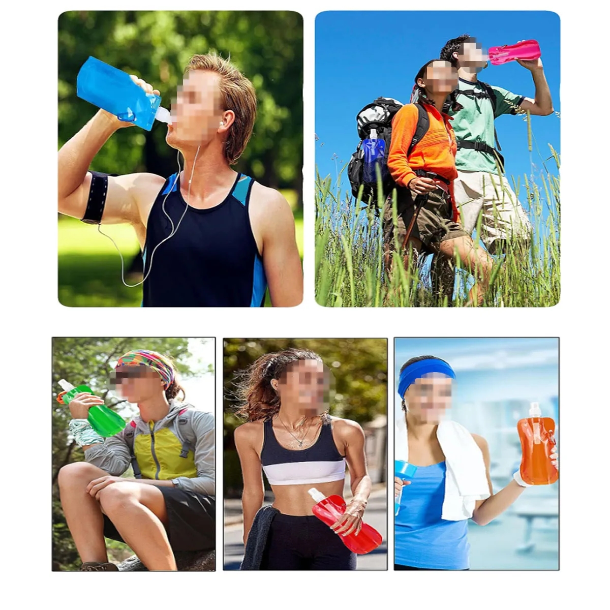 17 Oz Reusable Collapsible Water Bottles All Over Printing 2