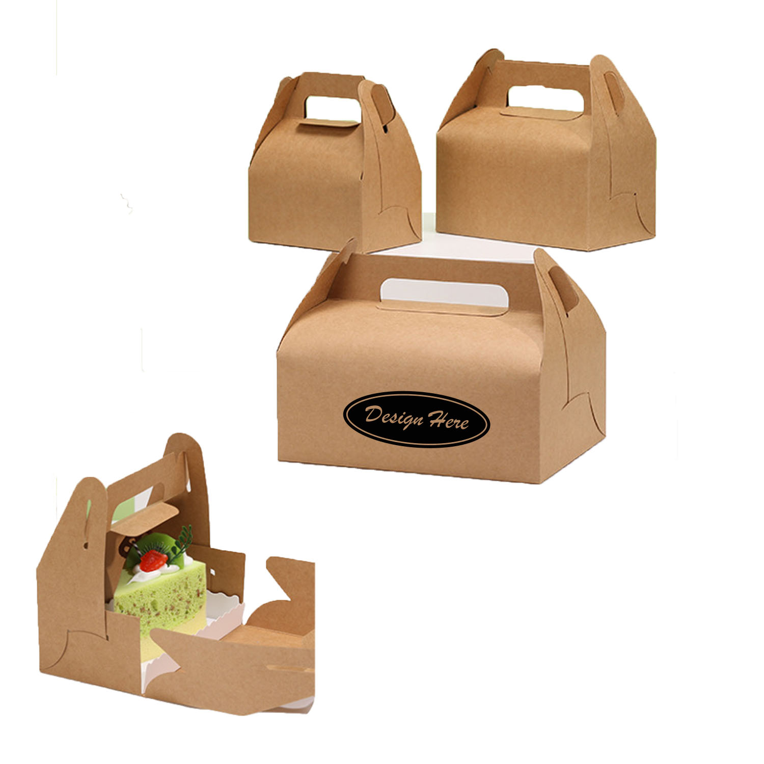 Eco-friendly Kraft Paper Cake Packaging Box for Bakeries 3