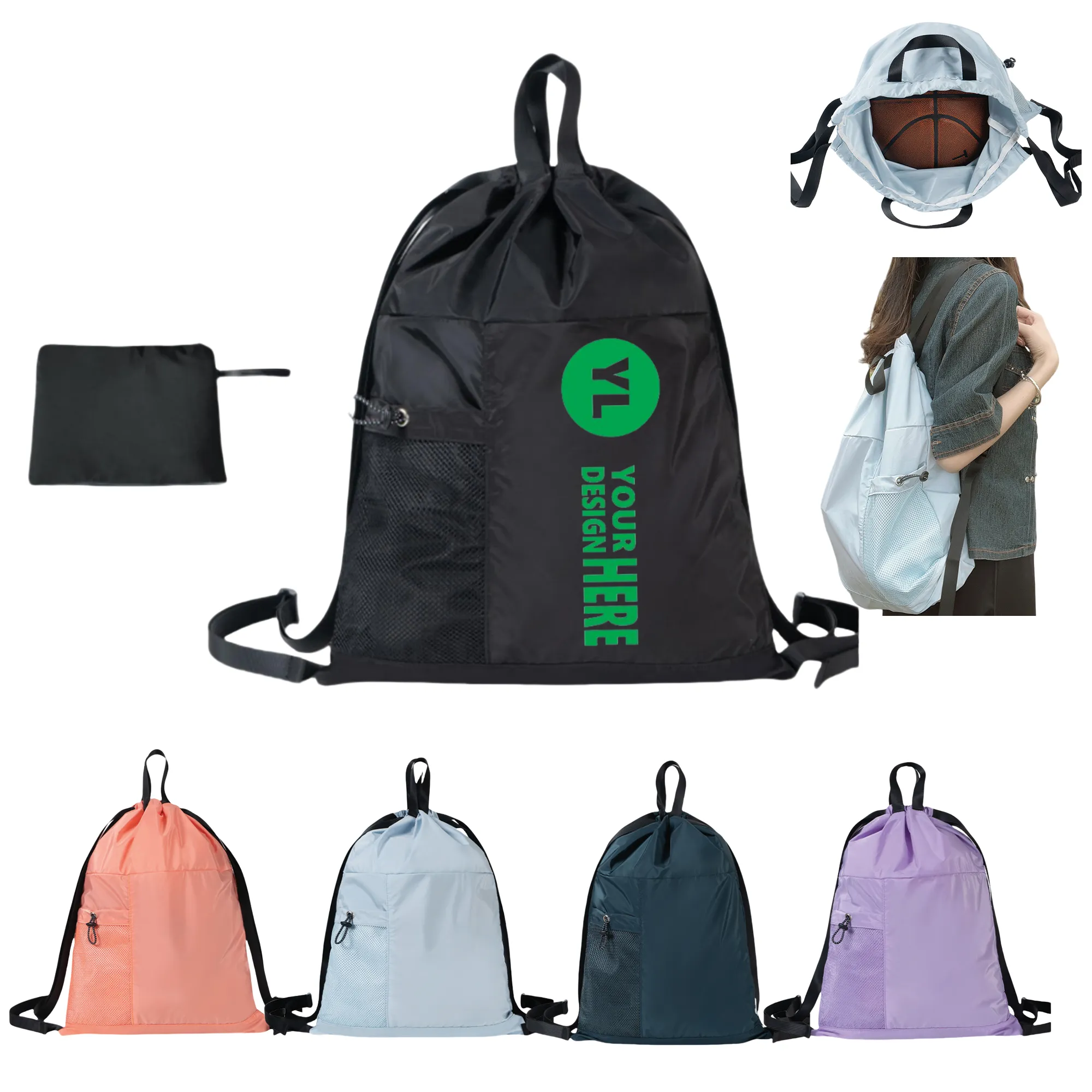 Large Capacity Drawstring Fitness Backpack 4