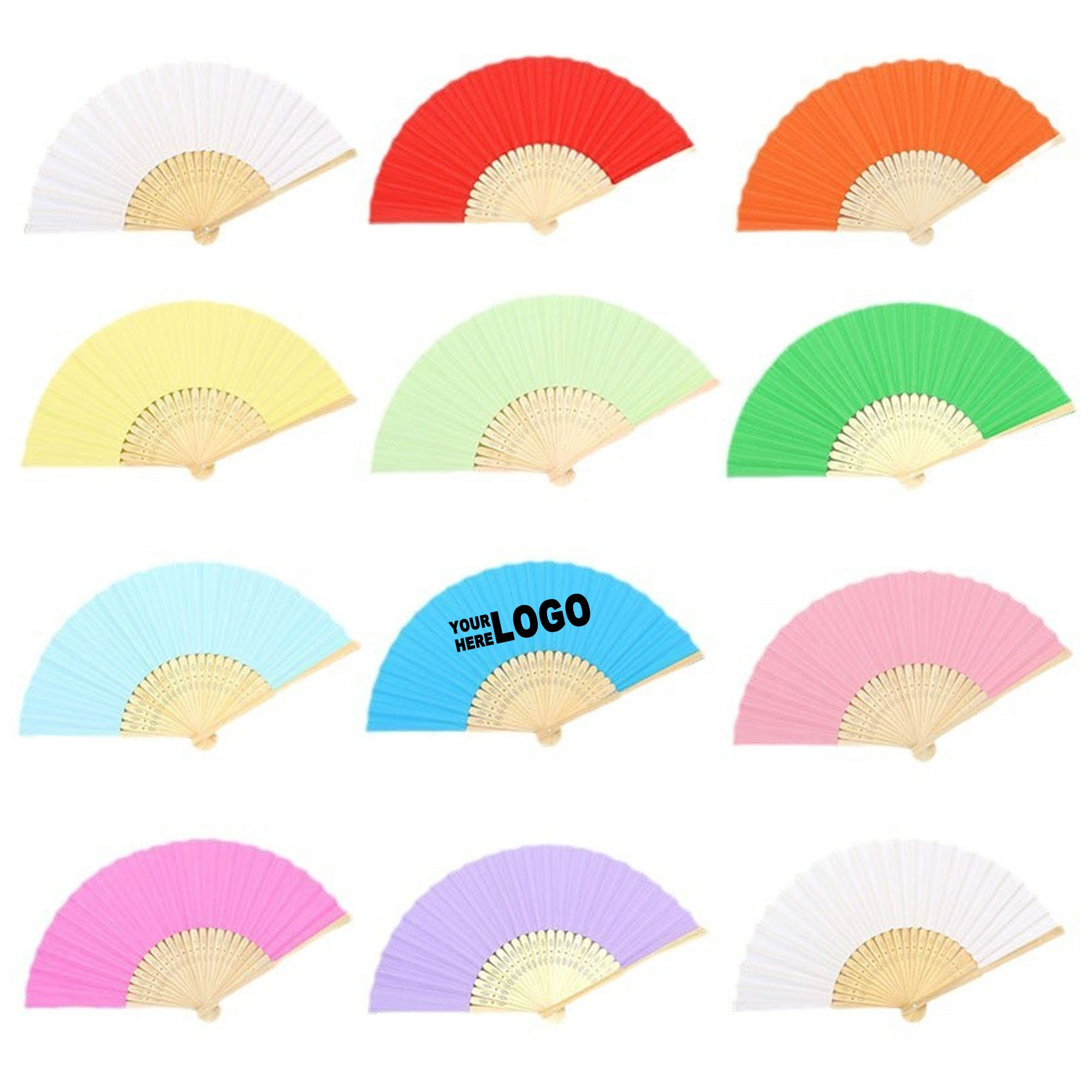 Vibrant Custom Size Folding Fan for Events 1