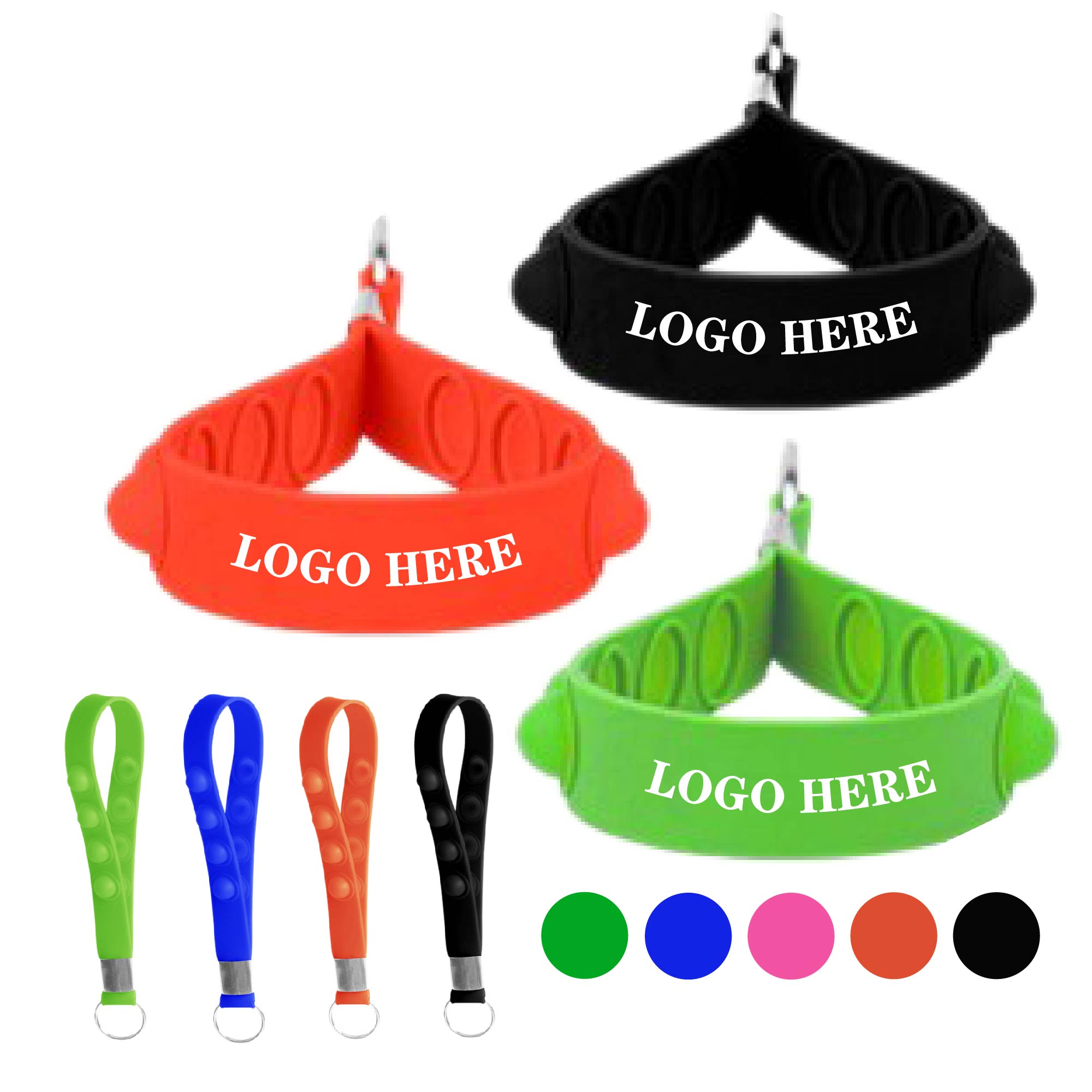 Push Popper Bubble Wristband Keychain Stress Reliever 1