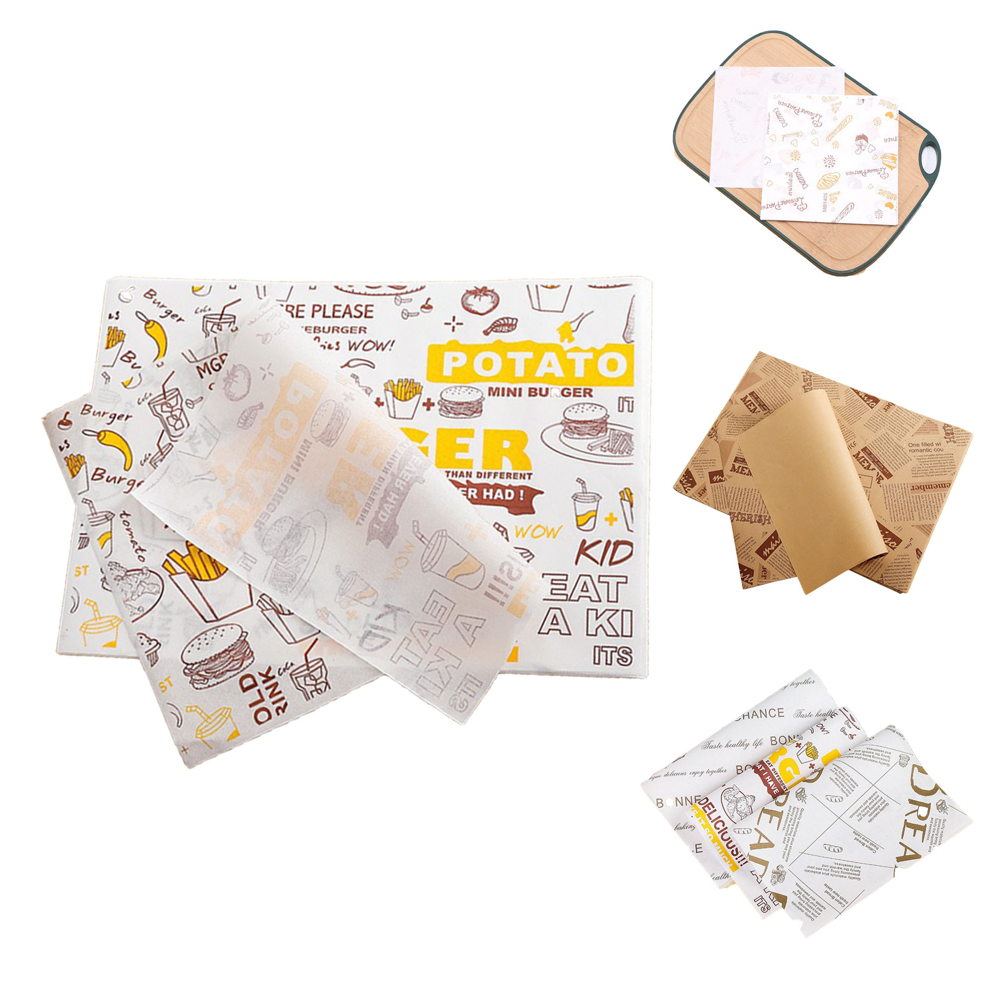 10 inches Custom Food Wrap Paper MOQ 100 PCS 2