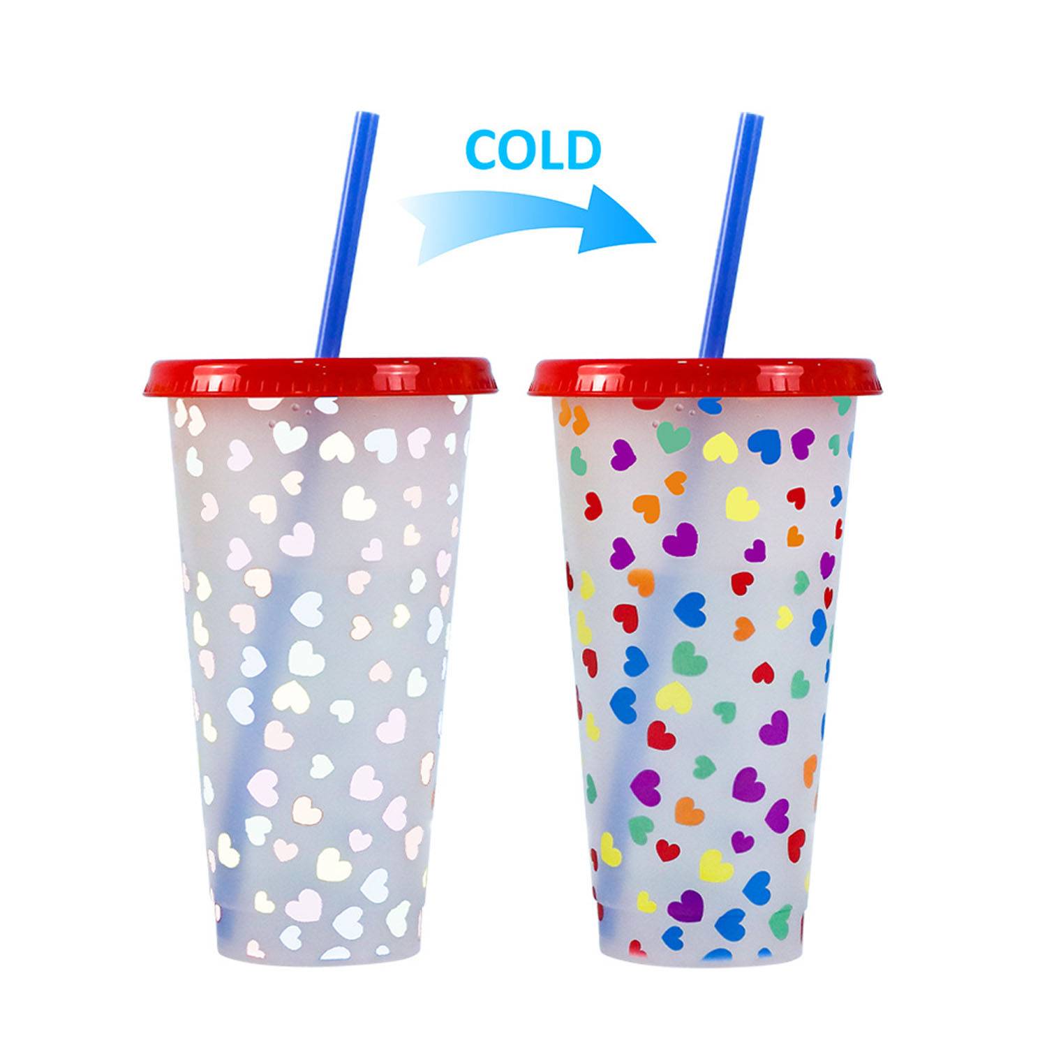 24oz Reusable Color Changing Plastic Cold Drink Cup 4