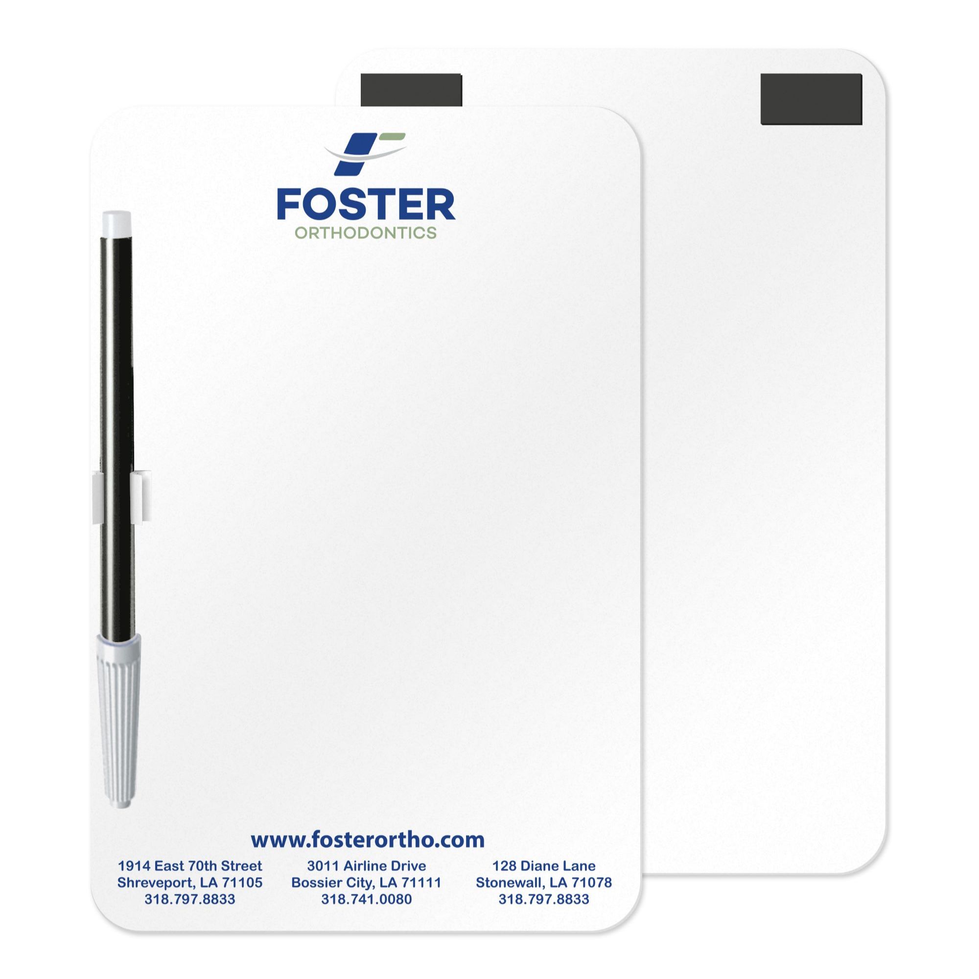 Premium Plastic Magnetic Memo Board Kits, Rectangular Shape 5.5"x8.25", Full Colour, Pen & clip