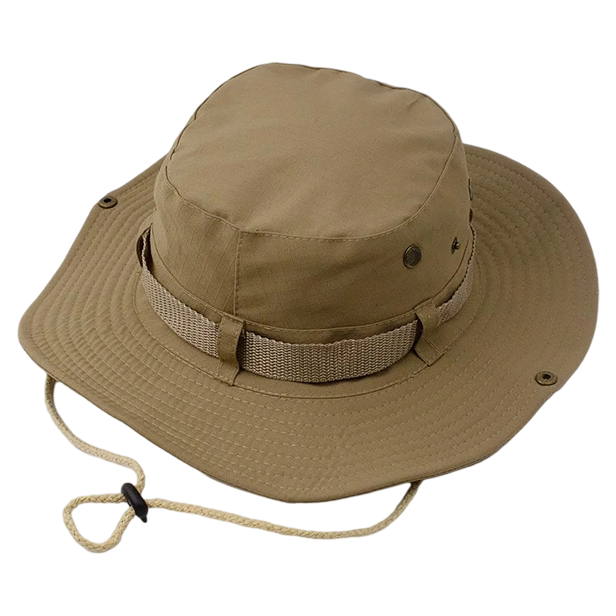Cotton Wide Brim Boonie Hat With Chin Cord And Ventilation Mesh 8