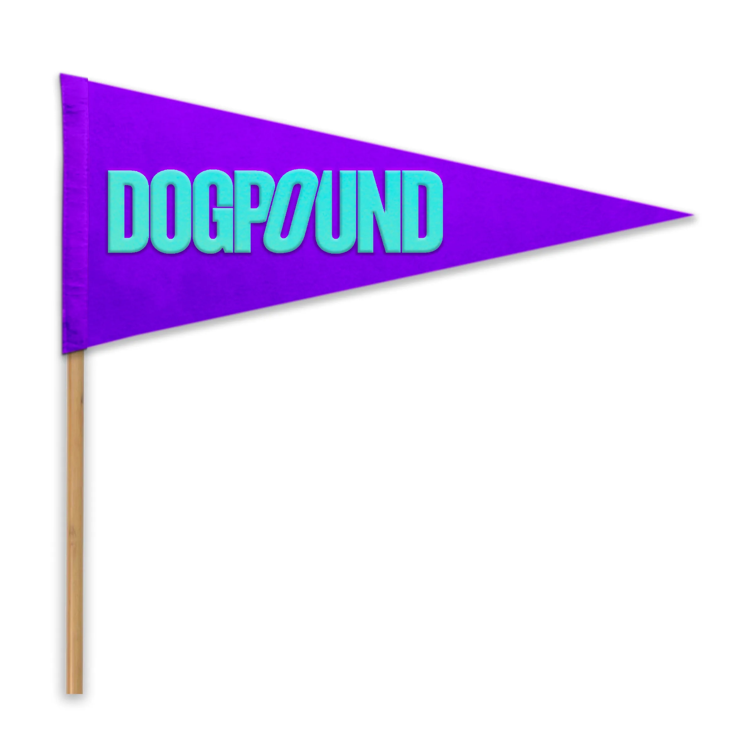 12" x 30" Acrylic Felt Pennant with Wood Pole - Silk Screen 1