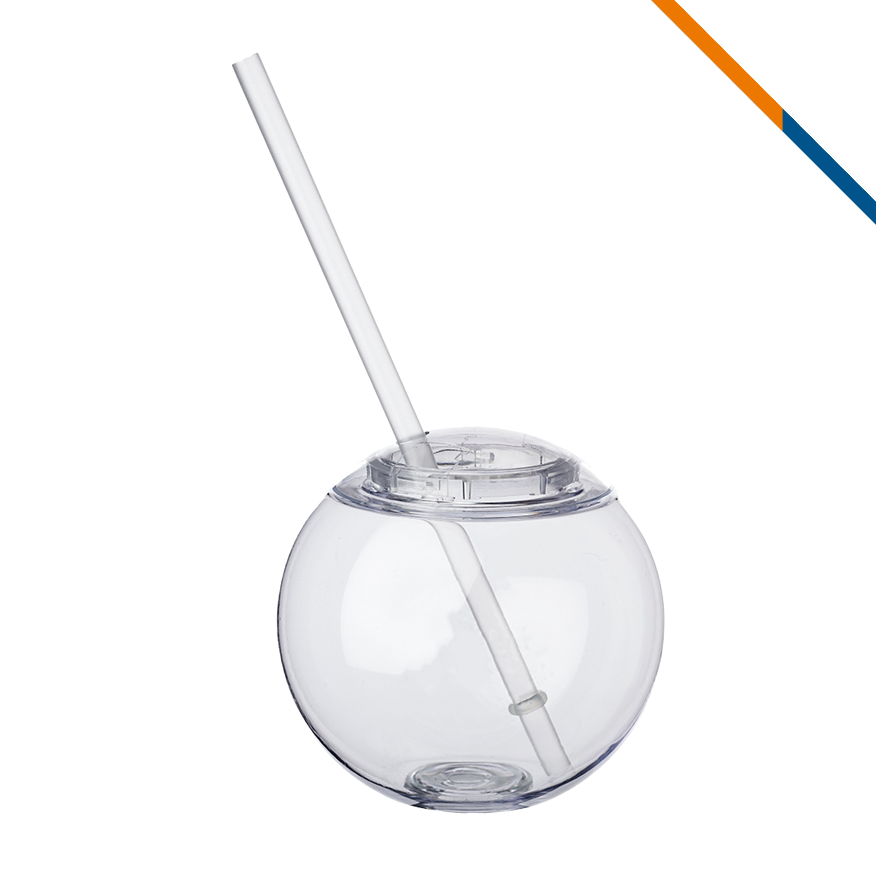 Hahn Plastic Cocktail Ball With Straw - 15 OZ. 7