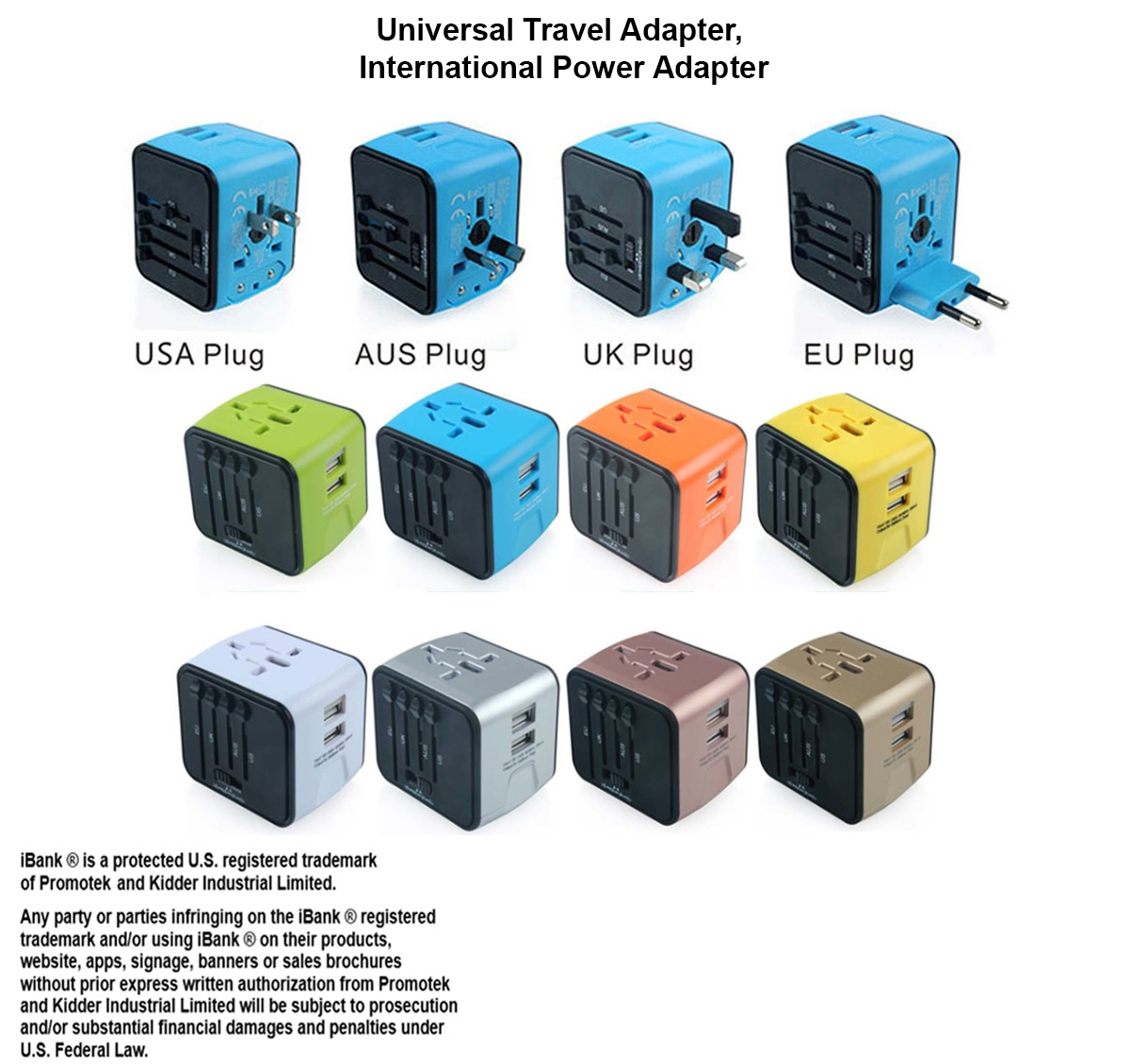 iBank ® Universal Travel Adapter, International Power Adapter. Free Shipping 2