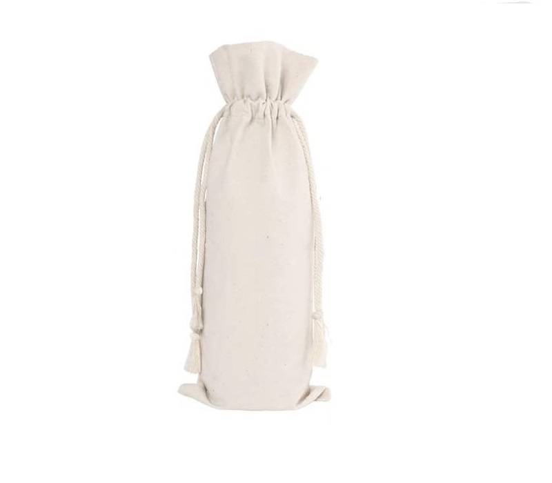 Wine Bottle Canvas Drawstring Bag 1