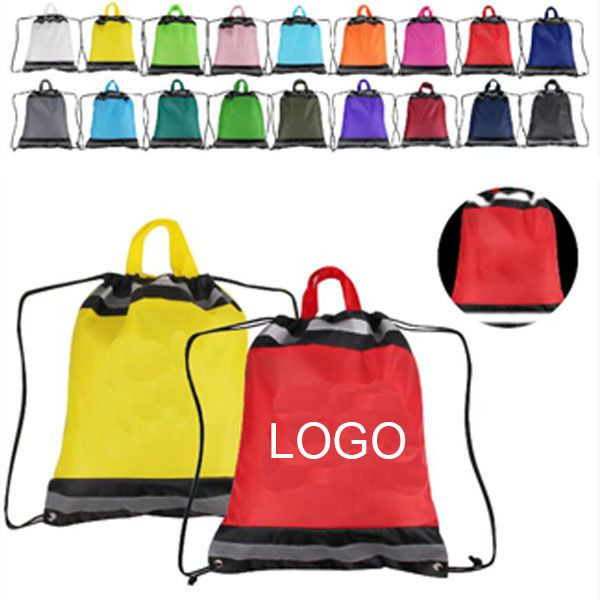 210D Reflective Drawstring Bag W/ Grommets 1
