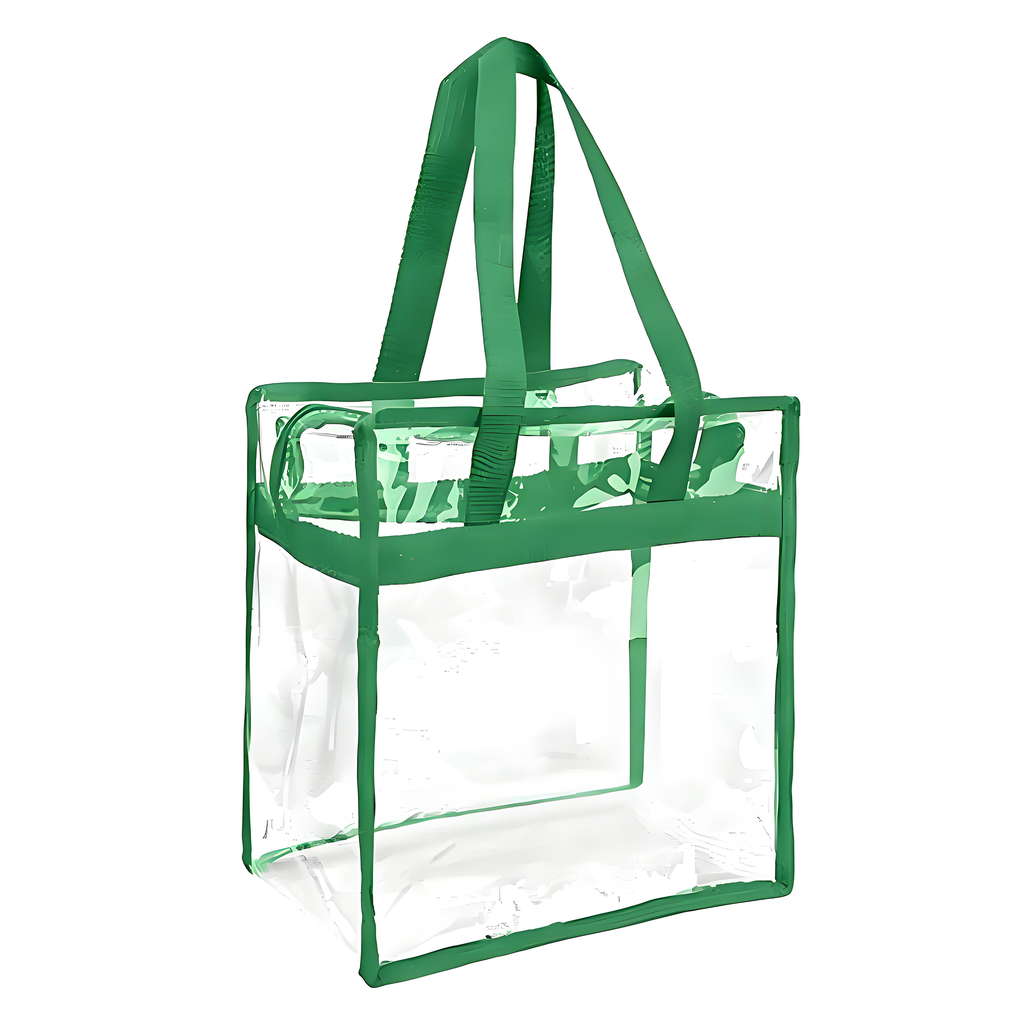 Clear PVC Tote Bag with Colorful Handles