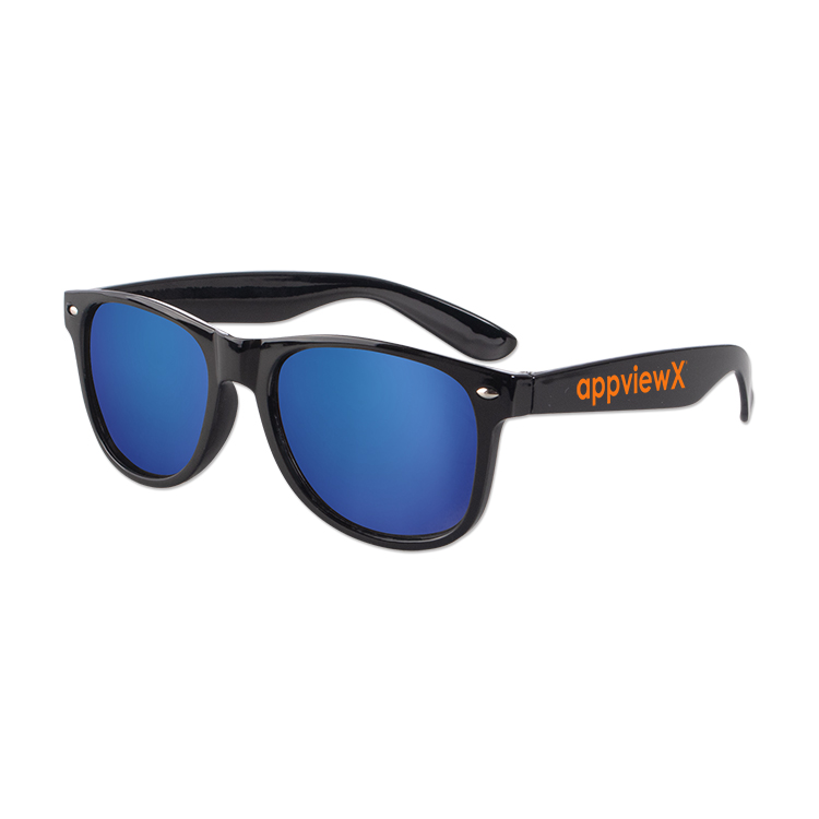 Iconic Black Frame Mirror Lens Sunglasses 5
