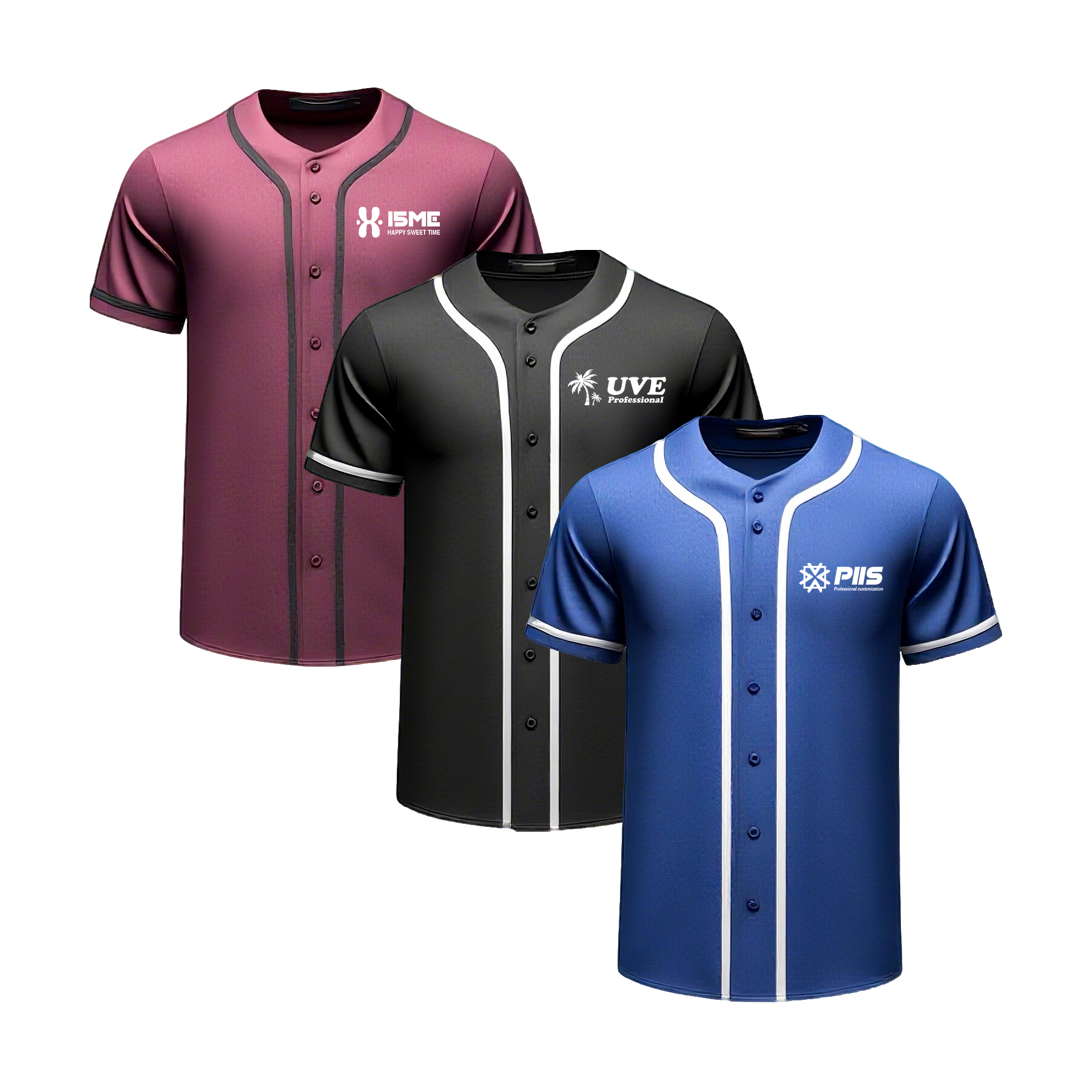 Full-Button Sublimation Baseball Jersey 12