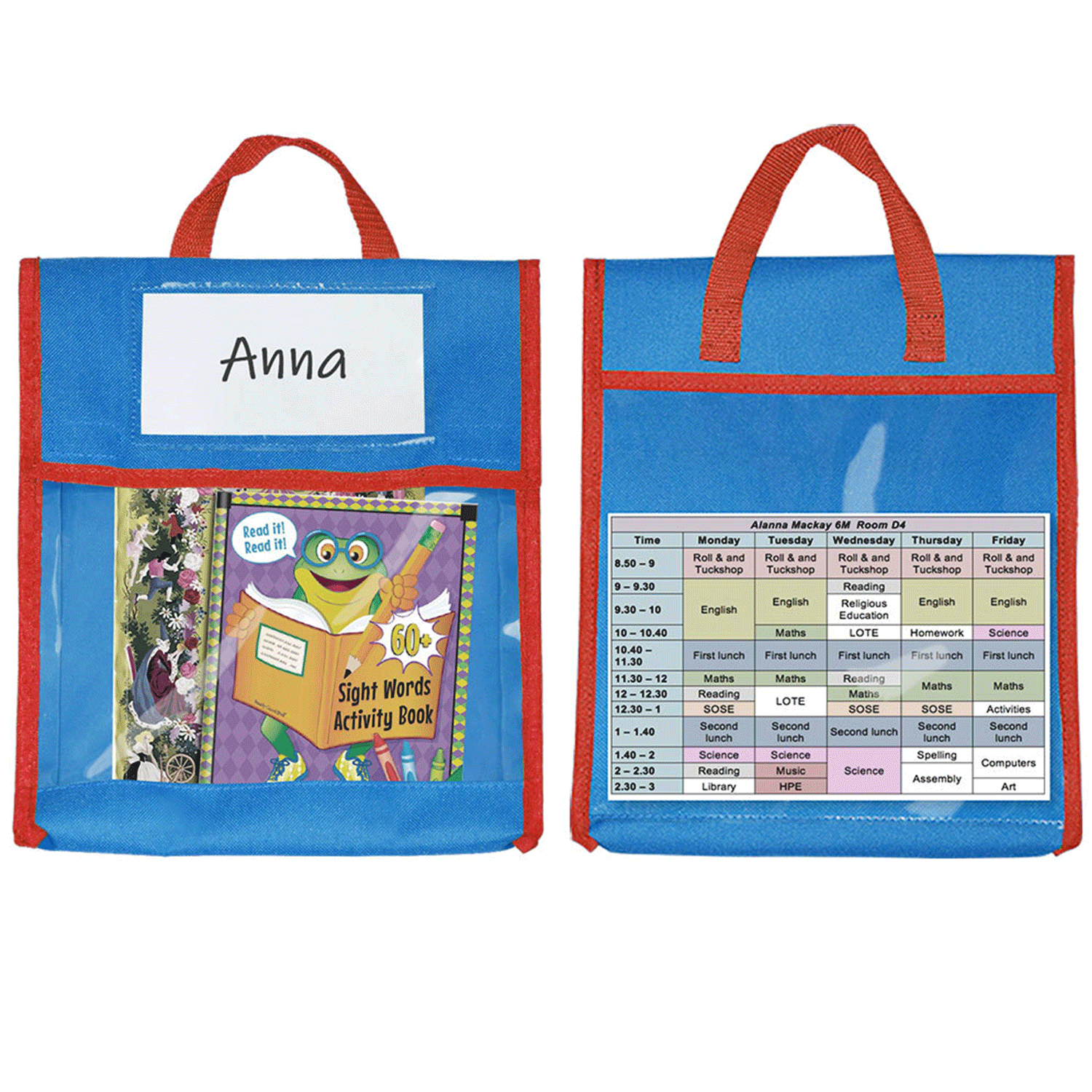 Lightweight Classroom Book Bag W/ Student Name Label 11